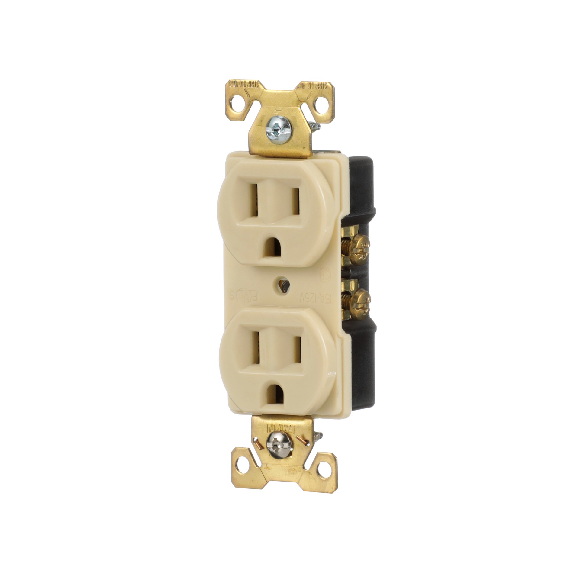 slide 2 of 6, Eaton Arrow Hart 15 -Amp 125-volt Industrial Duplex Outlet , Ivory, 1 ct