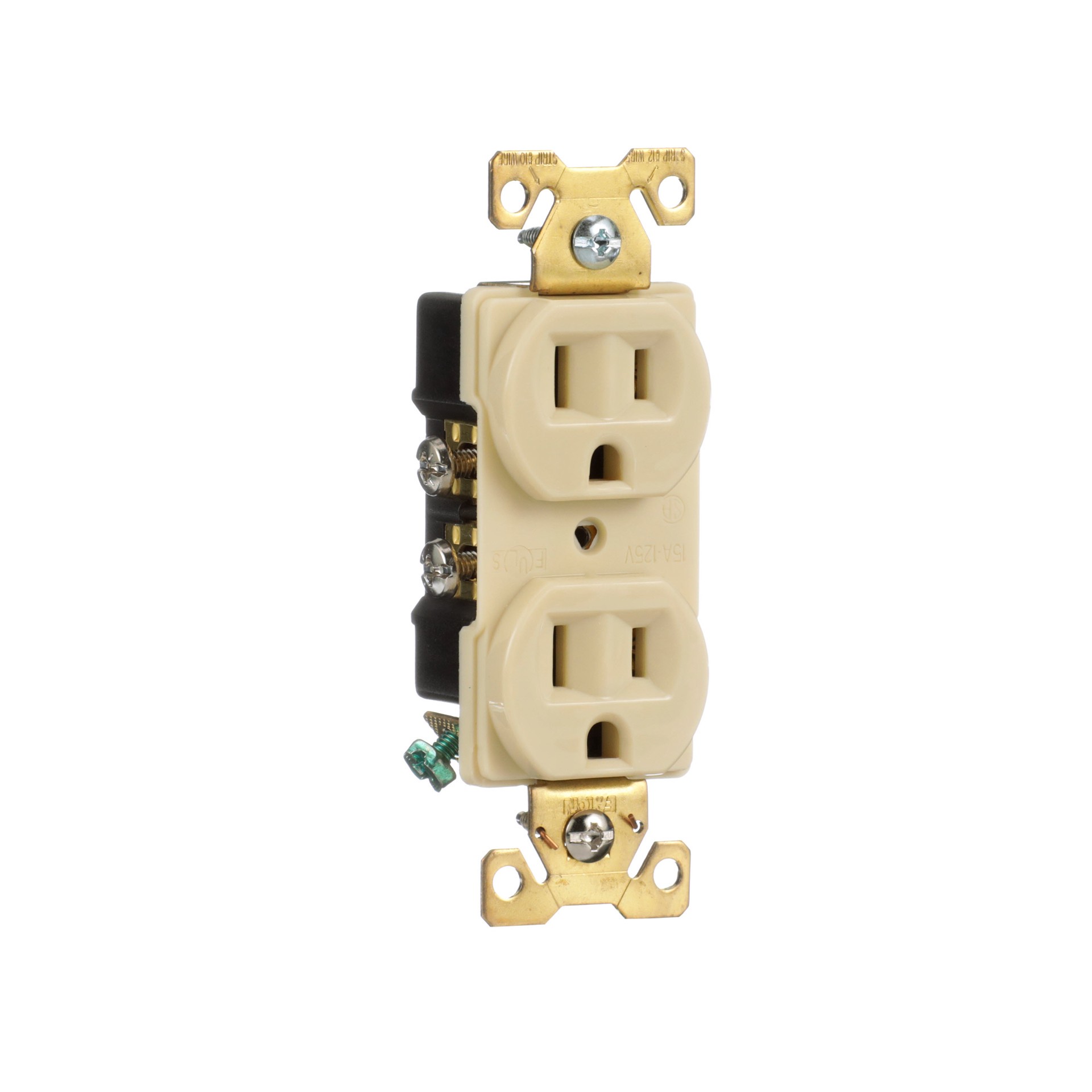 slide 6 of 6, Eaton Arrow Hart 15 -Amp 125-volt Industrial Duplex Outlet , Ivory, 1 ct