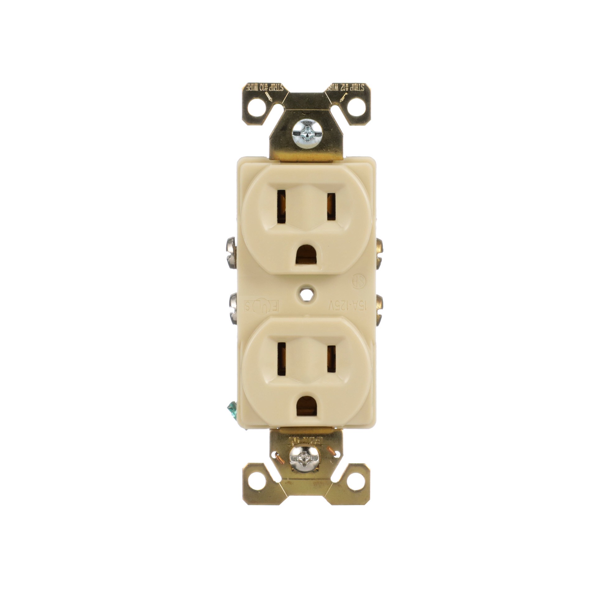 slide 1 of 6, Eaton Arrow Hart 15 -Amp 125-volt Industrial Duplex Outlet , Ivory, 1 ct