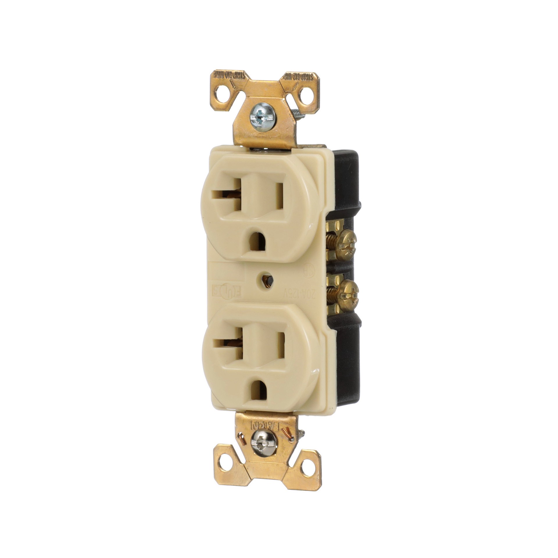 slide 2 of 6, Eaton Arrow Hart 20 -Amp 125-volt Industrial Duplex Outlet , Ivory, 1 ct