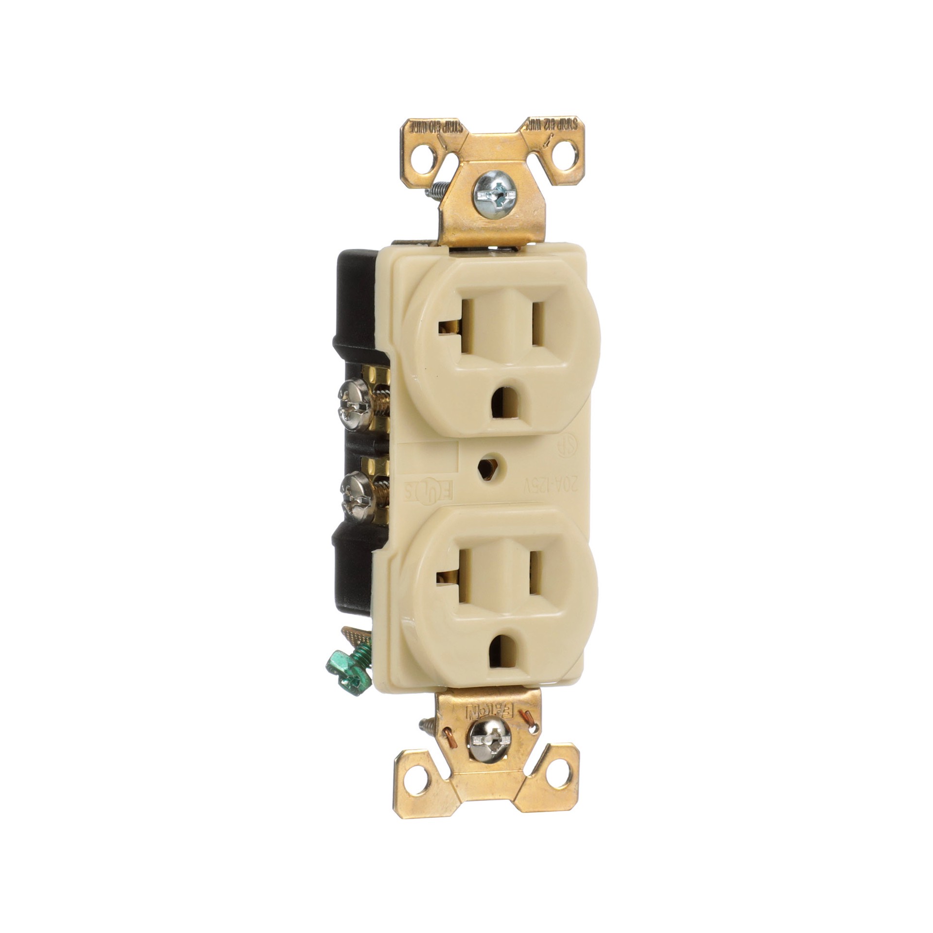 slide 6 of 6, Eaton Arrow Hart 20 -Amp 125-volt Industrial Duplex Outlet , Ivory, 1 ct