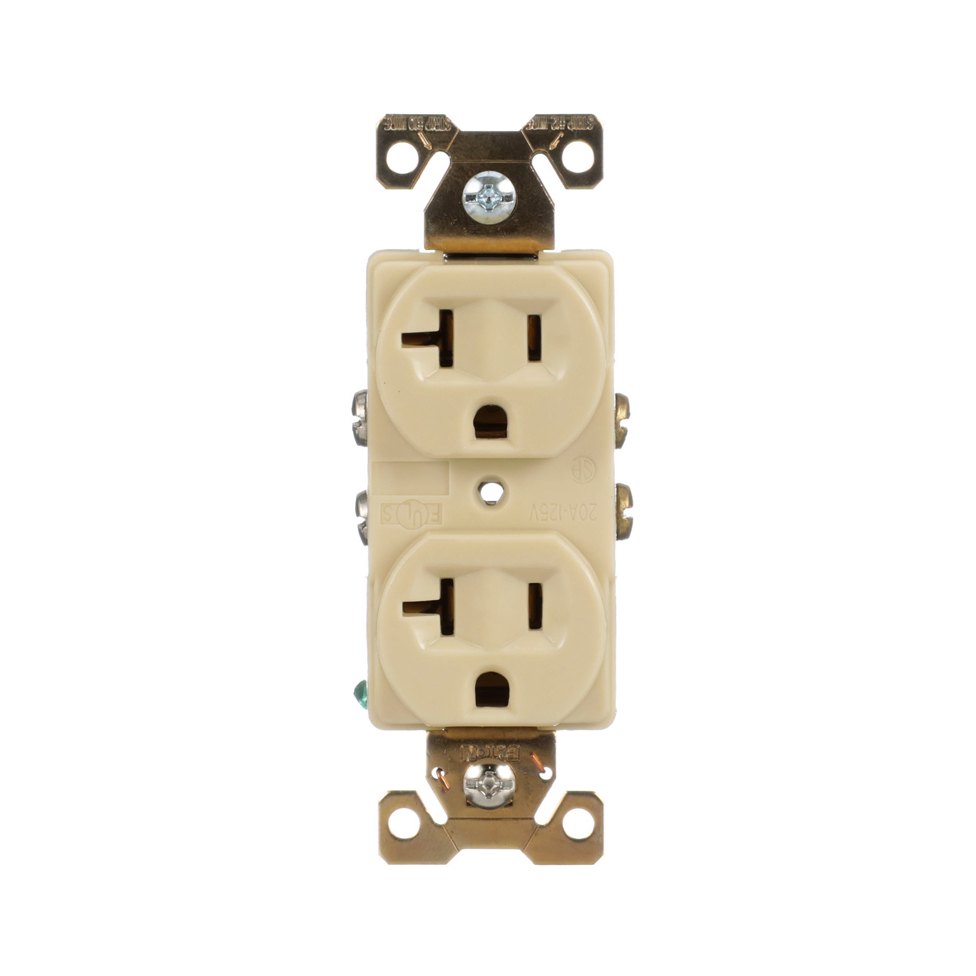 slide 1 of 6, Eaton Arrow Hart 20 -Amp 125-volt Industrial Duplex Outlet , Ivory, 1 ct