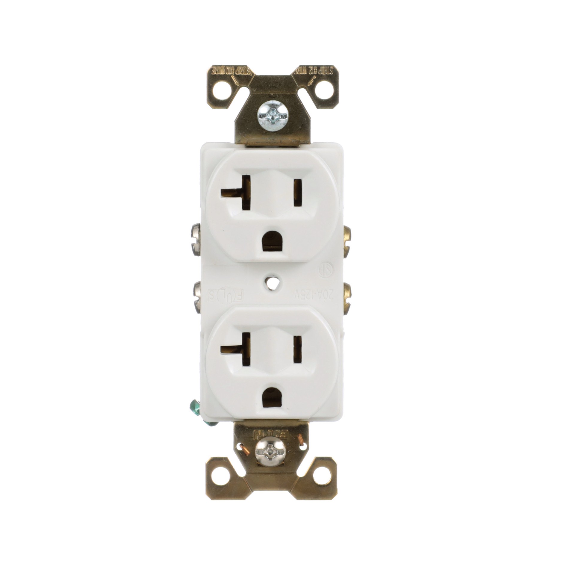 slide 1 of 6, Eaton Arrow Hart 20 -Amp 125-volt Industrial Duplex Outlet , White, 1 ct
