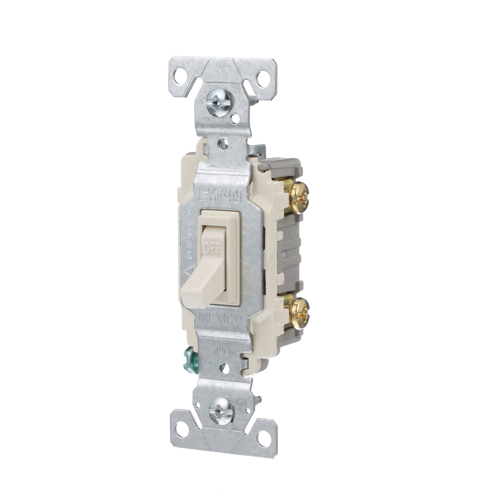 slide 2 of 6, Eaton 15-amp Single-pole Toggle Light Switch , Light almond, 1 ct