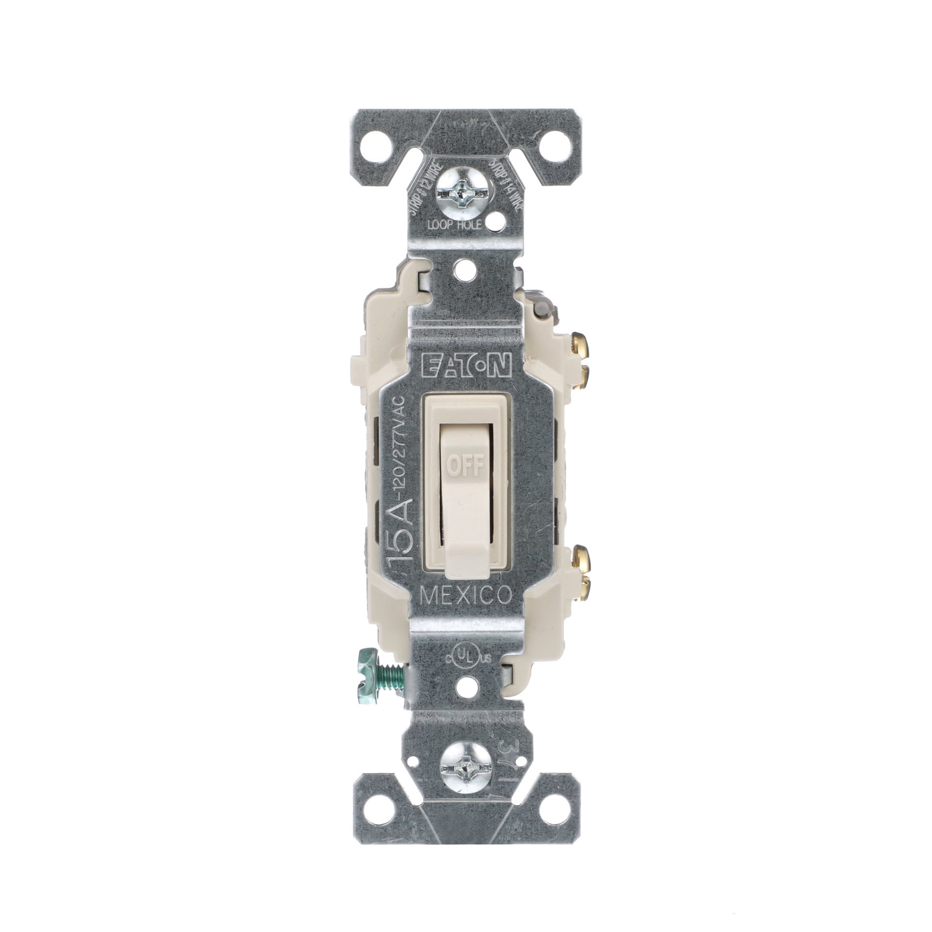 slide 1 of 6, Eaton 15-amp Single-pole Toggle Light Switch , Light almond, 1 ct