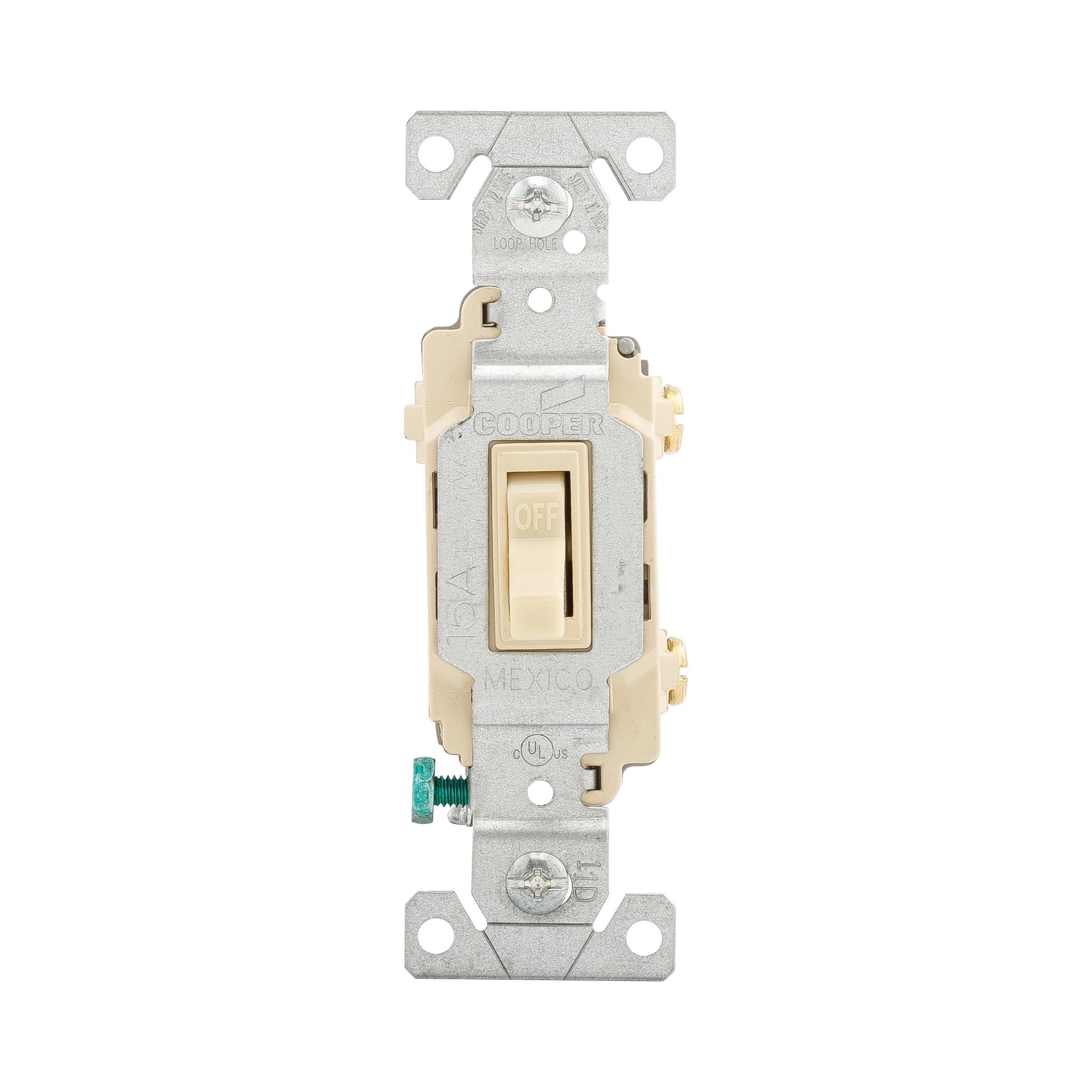 slide 3 of 3, Eaton 15-amp Single-pole Toggle Light Switch , Ivory, 1 ct