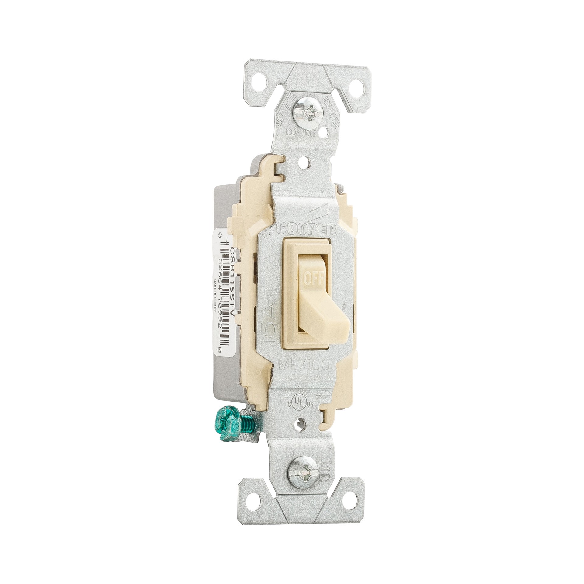 slide 1 of 3, Eaton 15-amp Single-pole Toggle Light Switch , Ivory, 1 ct
