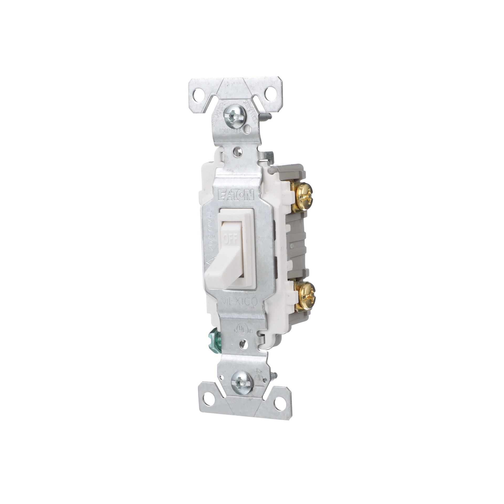 slide 2 of 6, Eaton 15-amp Single-pole Toggle Light Switch , White, 1 ct