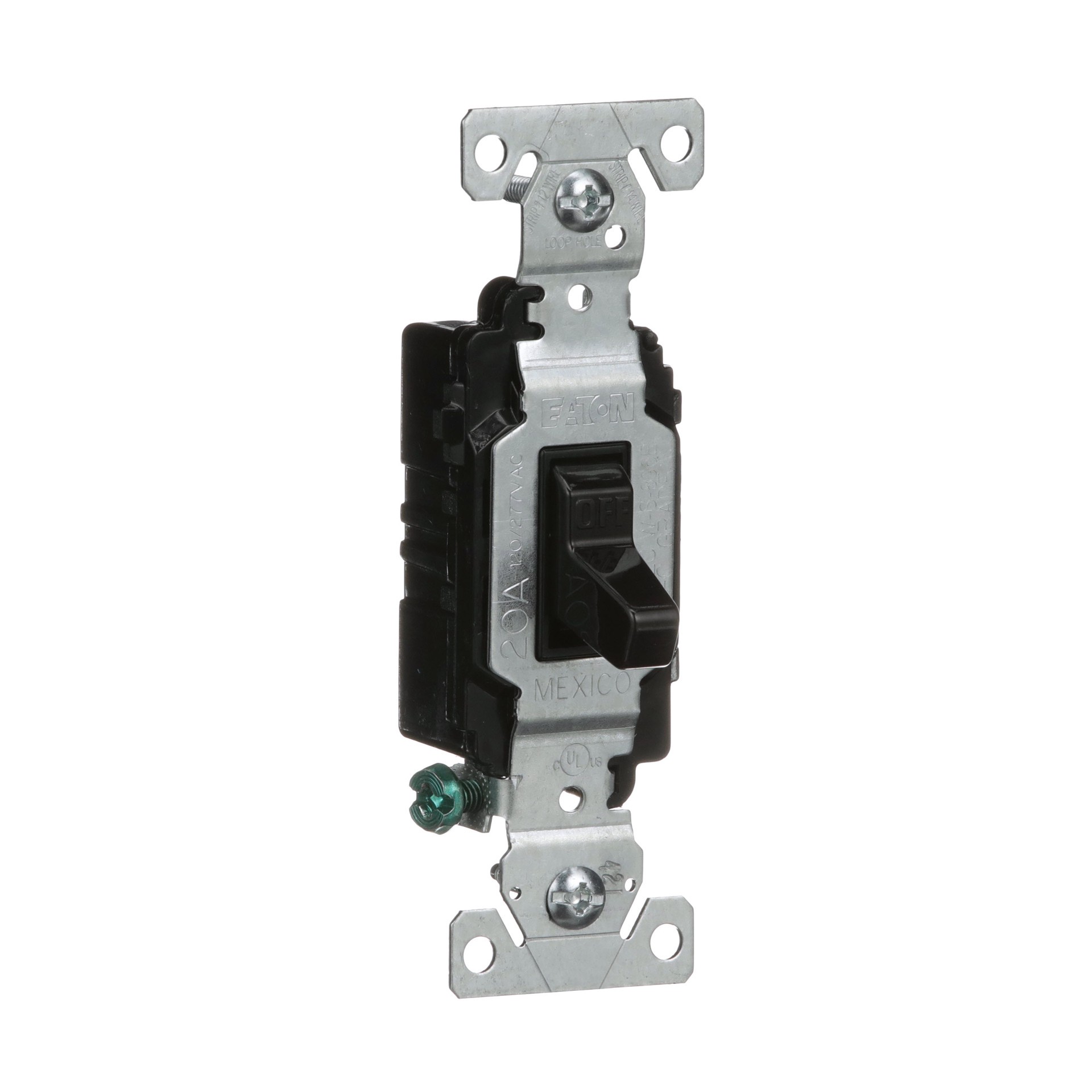 slide 6 of 6, Eaton 20-amp Single-pole Toggle Light Switch , Black, 1 ct