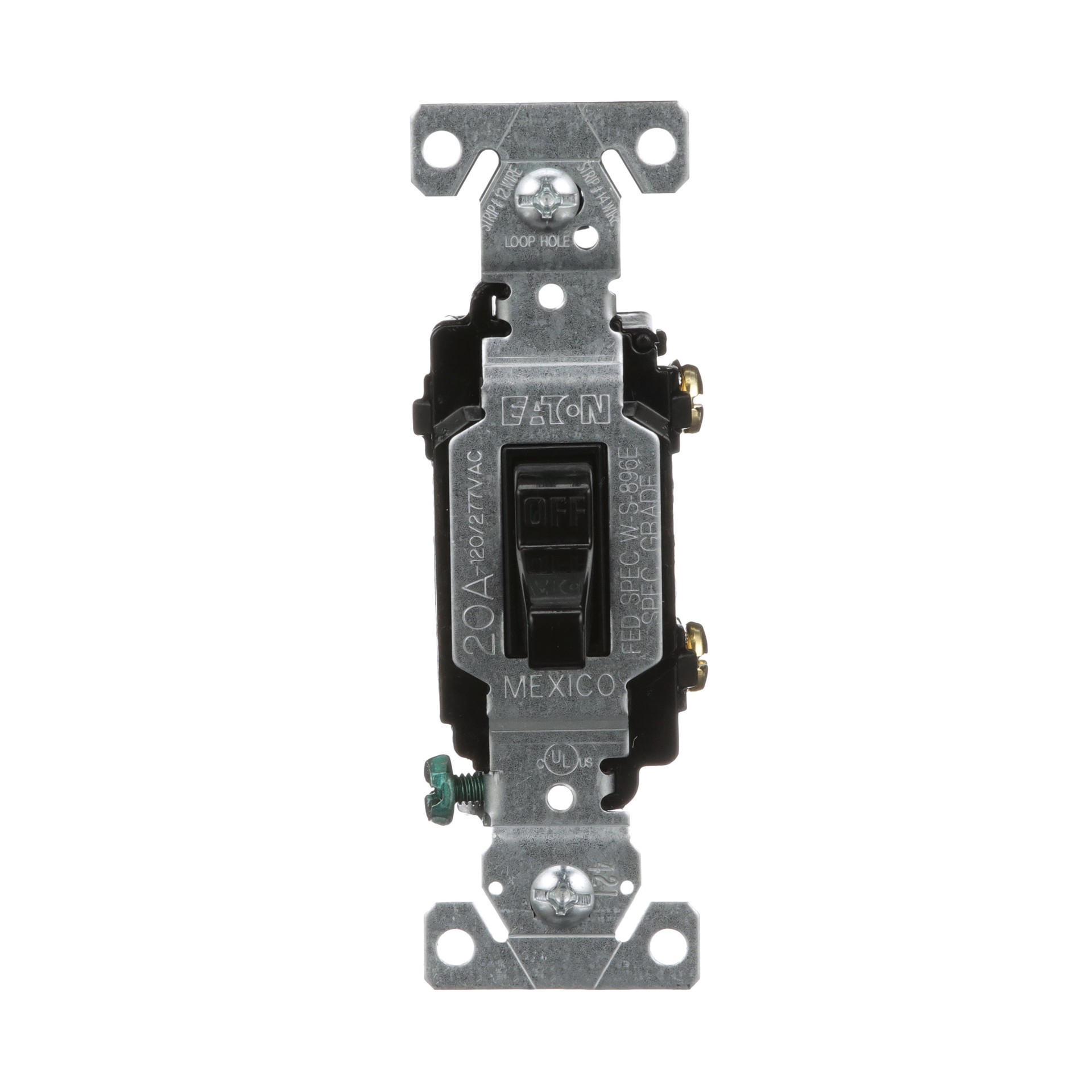 slide 1 of 6, Eaton 20-amp Single-pole Toggle Light Switch , Black, 1 ct