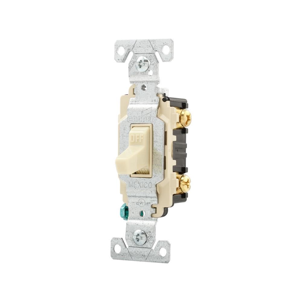 slide 2 of 3, Eaton 20-amp Single-pole Toggle Light Switch , Ivory, 1 ct
