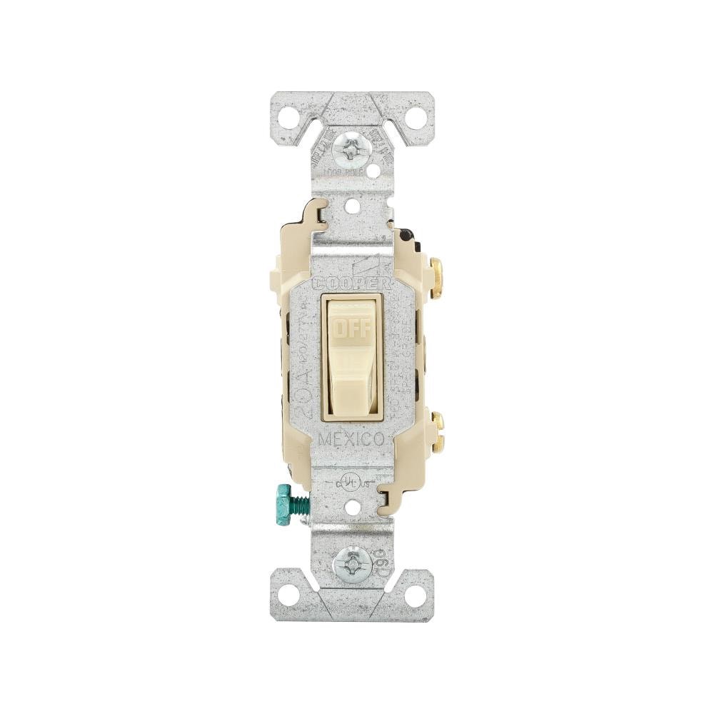 slide 3 of 3, Eaton 20-amp Single-pole Toggle Light Switch , Ivory, 1 ct