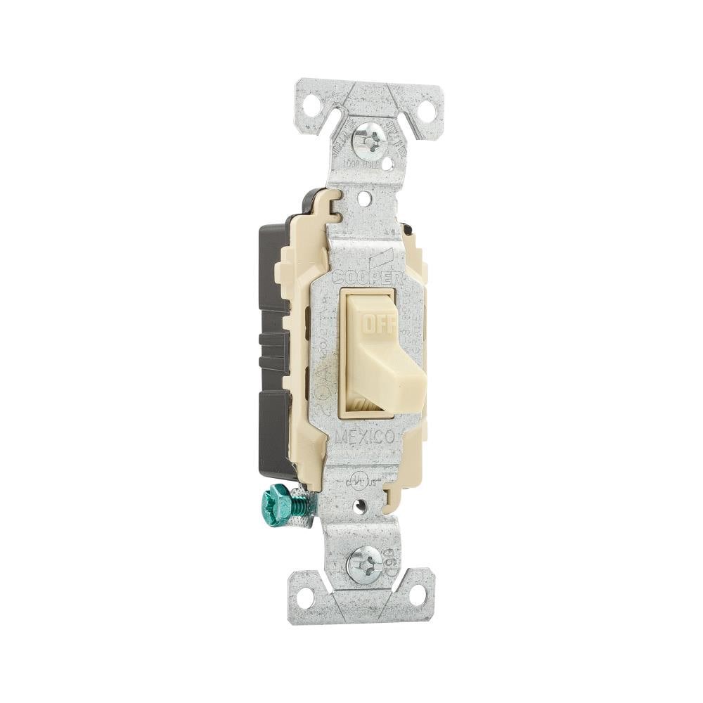 slide 1 of 3, Eaton 20-amp Single-pole Toggle Light Switch , Ivory, 1 ct