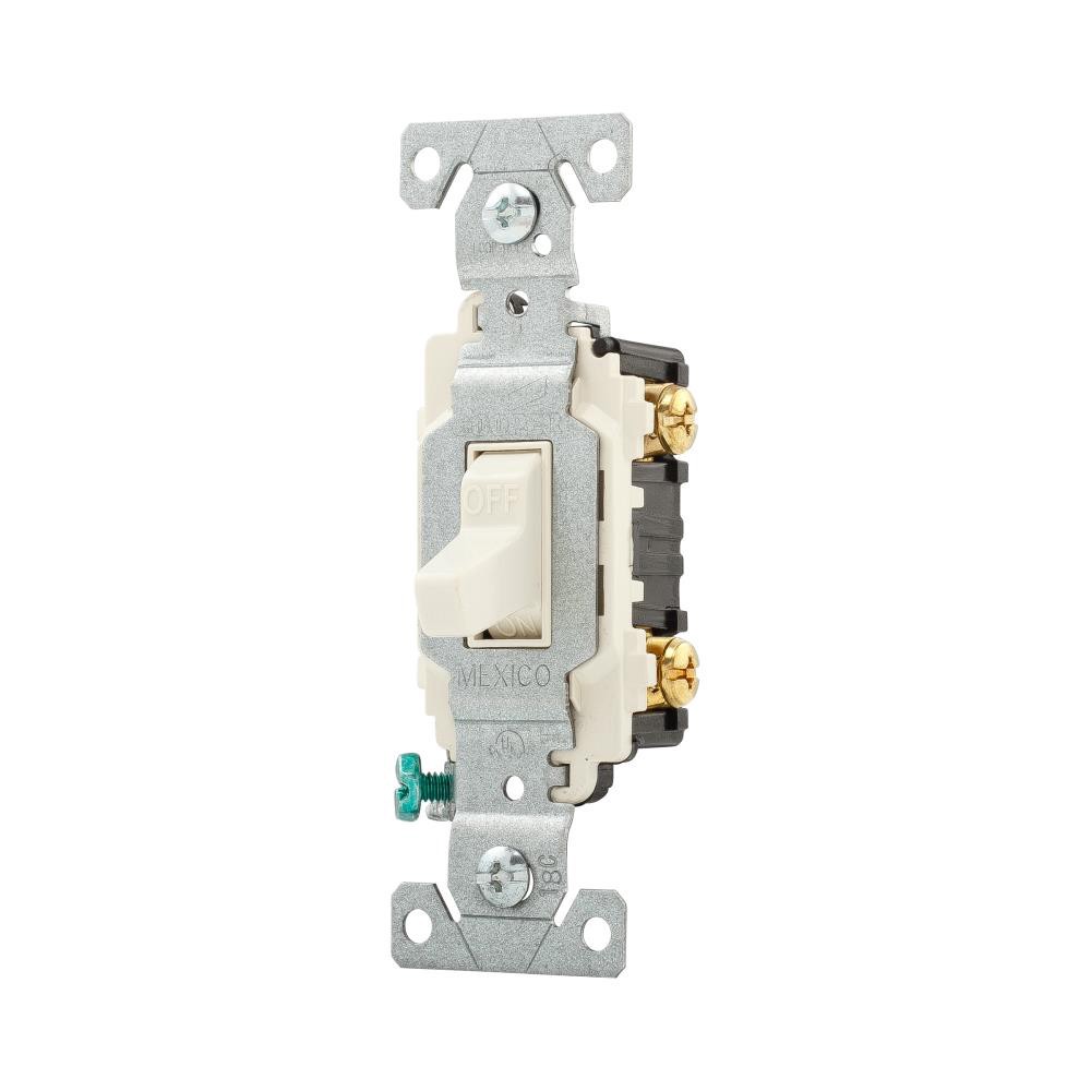 slide 2 of 3, Eaton 20-amp Double pole Toggle Light Switch , Light almond, 1 ct