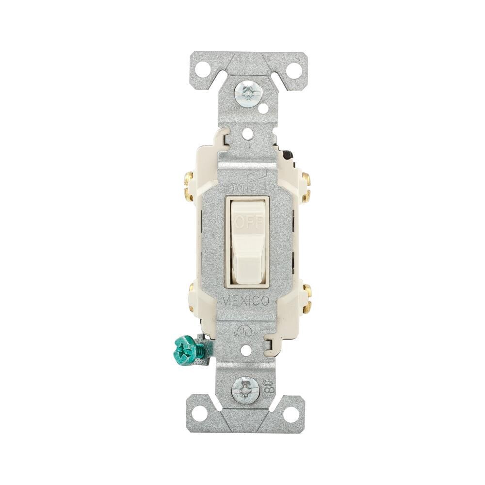 slide 3 of 3, Eaton 20-amp Double pole Toggle Light Switch , Light almond, 1 ct