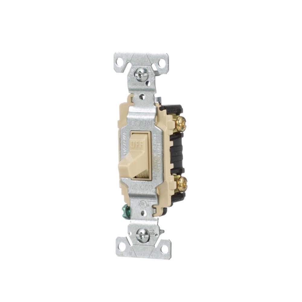 slide 2 of 6, Eaton 20-amp Double pole Toggle Light Switch , Ivory, 1 ct