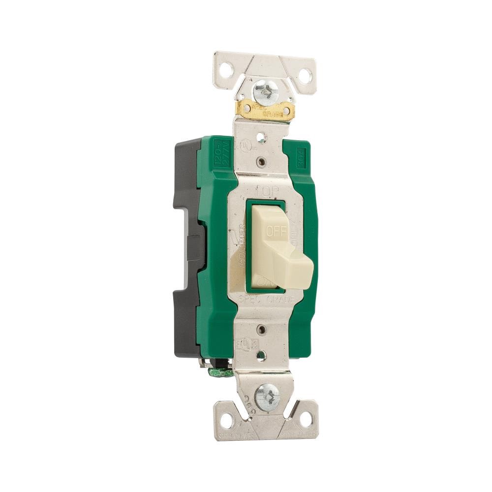 slide 1 of 3, Eaton 20-amp 3-way Toggle Light Switch , Light almond, 1 ct