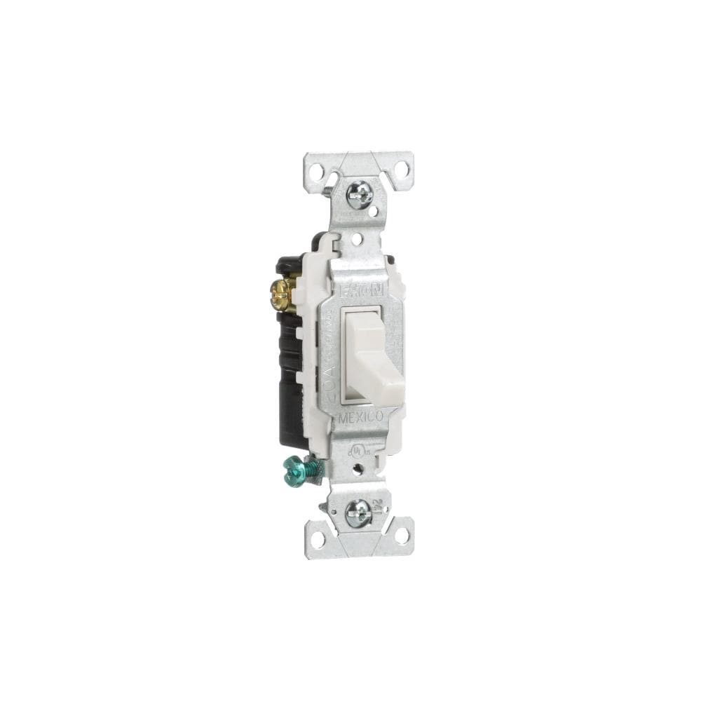 slide 6 of 6, Eaton 20-amp 3-way Toggle Light Switch , White, 1 ct