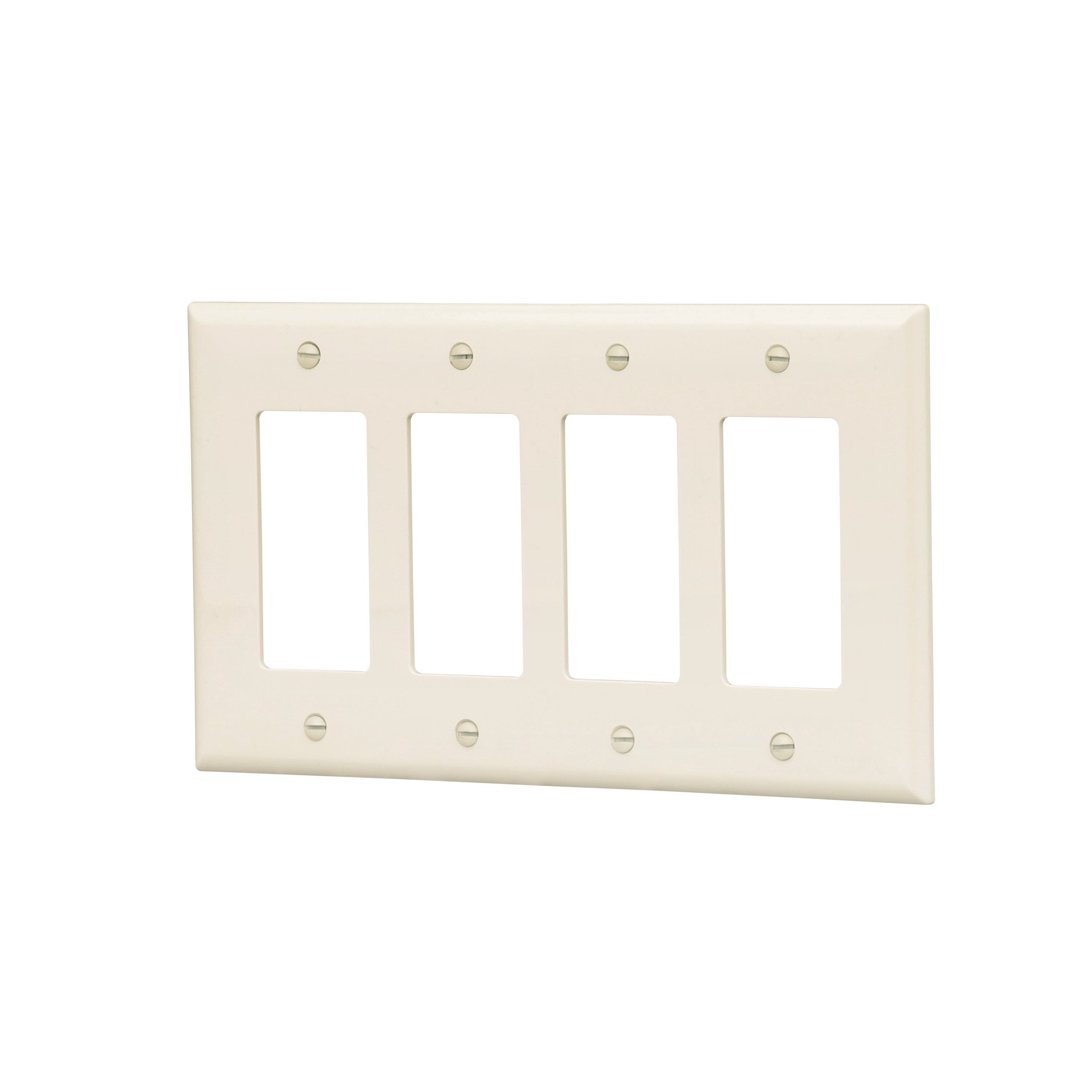 slide 2 of 6, Eaton 4 -Gang Midsize Size Light almond Polycarbonate Indoor Decorator Wall Plate, 1 ct
