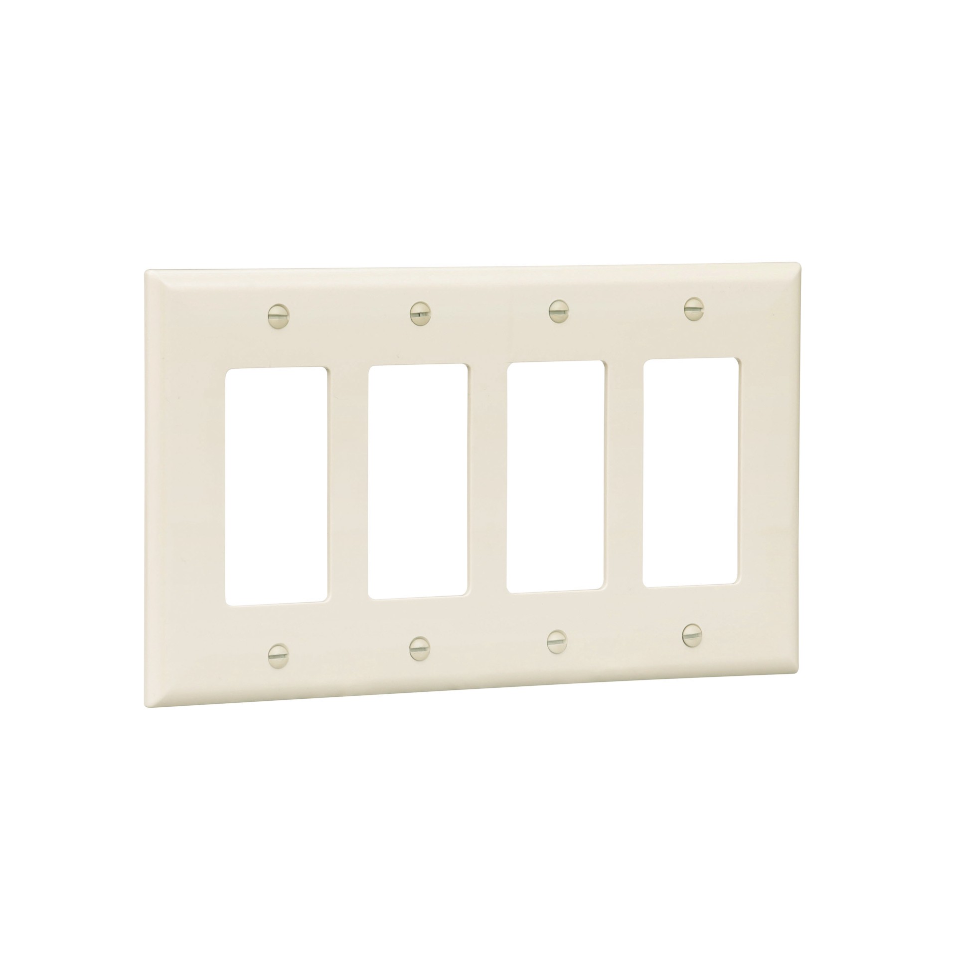 slide 6 of 6, Eaton 4 -Gang Midsize Size Light almond Polycarbonate Indoor Decorator Wall Plate, 1 ct