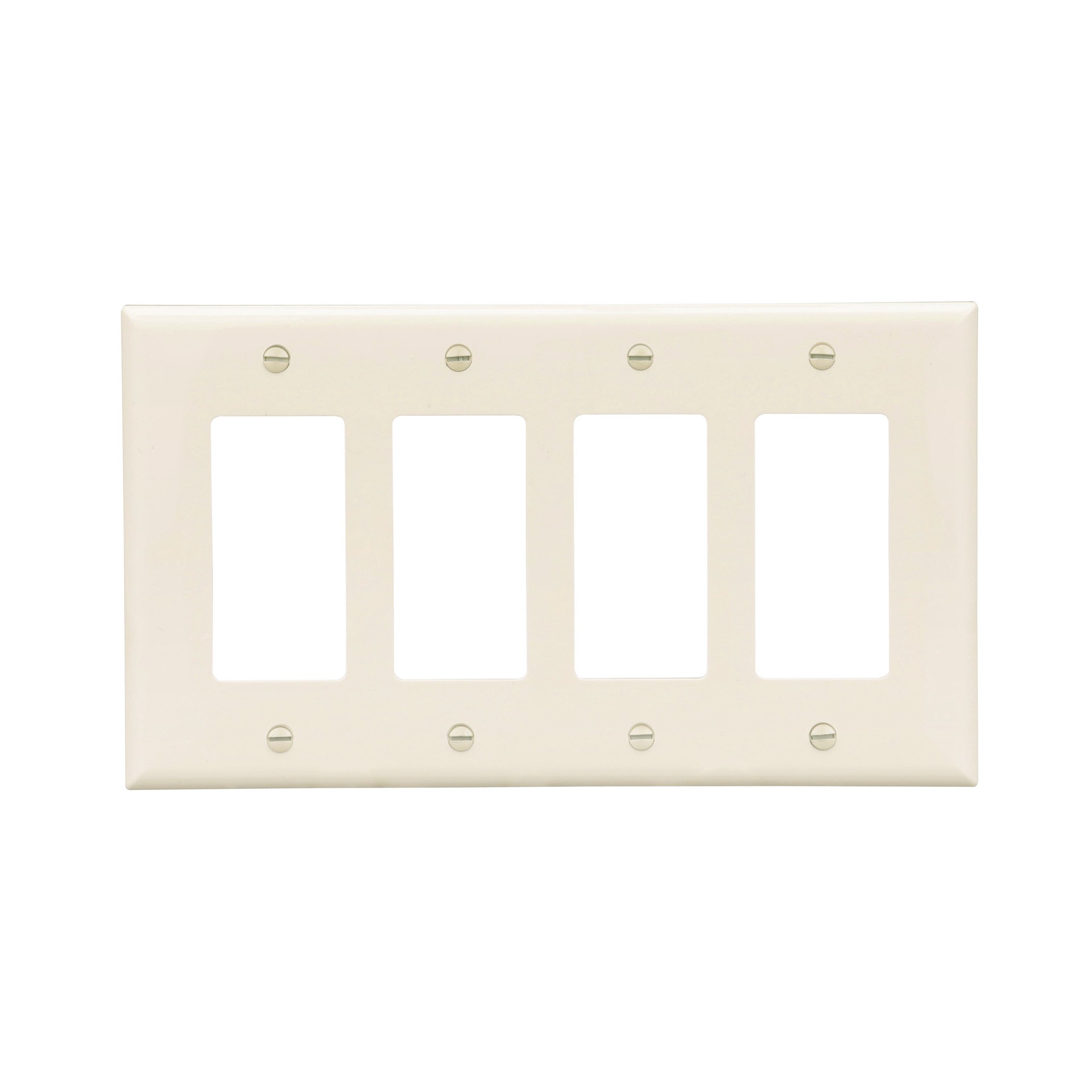 slide 1 of 6, Eaton 4 -Gang Midsize Size Light almond Polycarbonate Indoor Decorator Wall Plate, 1 ct