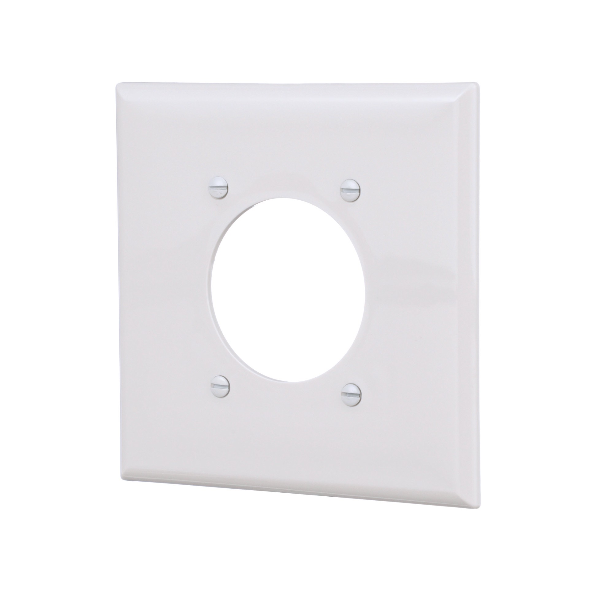 slide 3 of 6, Eaton 2 -Gang Midsize Size White Polycarbonate Indoor Round Wall Plate, 1 ct