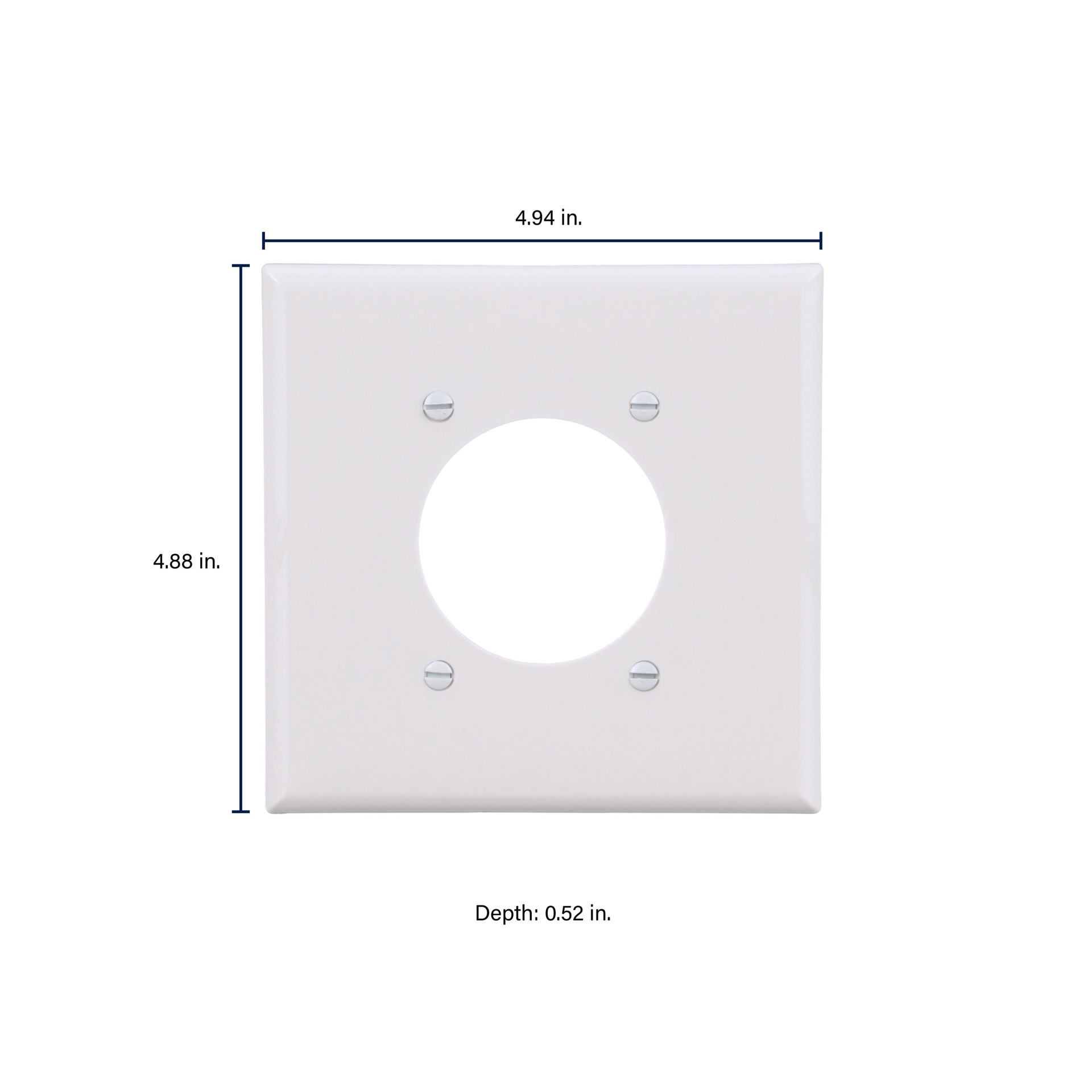 slide 2 of 6, Eaton 2 -Gang Midsize Size White Polycarbonate Indoor Round Wall Plate, 1 ct