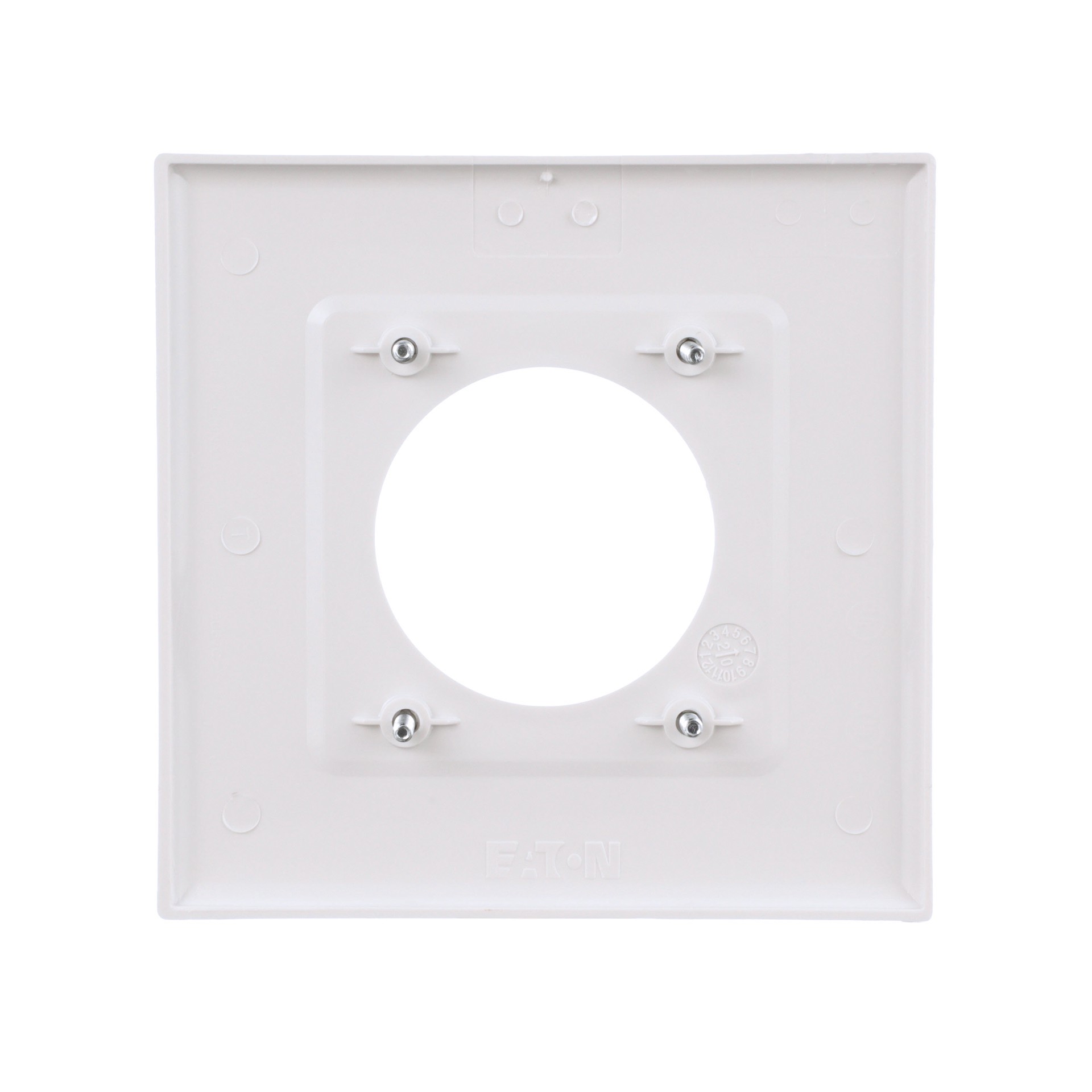 slide 5 of 6, Eaton 2 -Gang Midsize Size White Polycarbonate Indoor Round Wall Plate, 1 ct