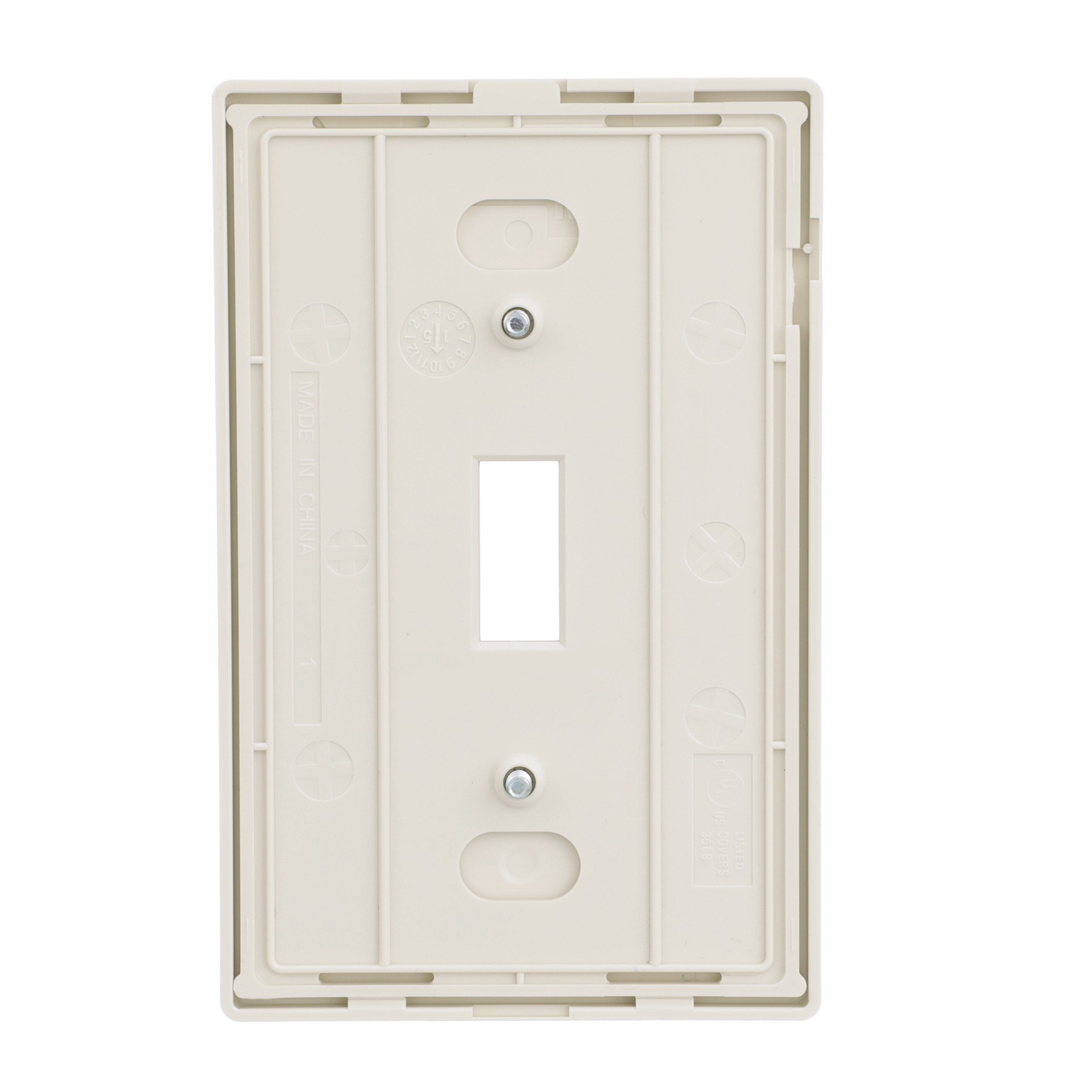 slide 4 of 6, Eaton 1 -Gang Midsize Size Light almond Polycarbonate Indoor Screwless Toggle Wall Plate, 1 ct