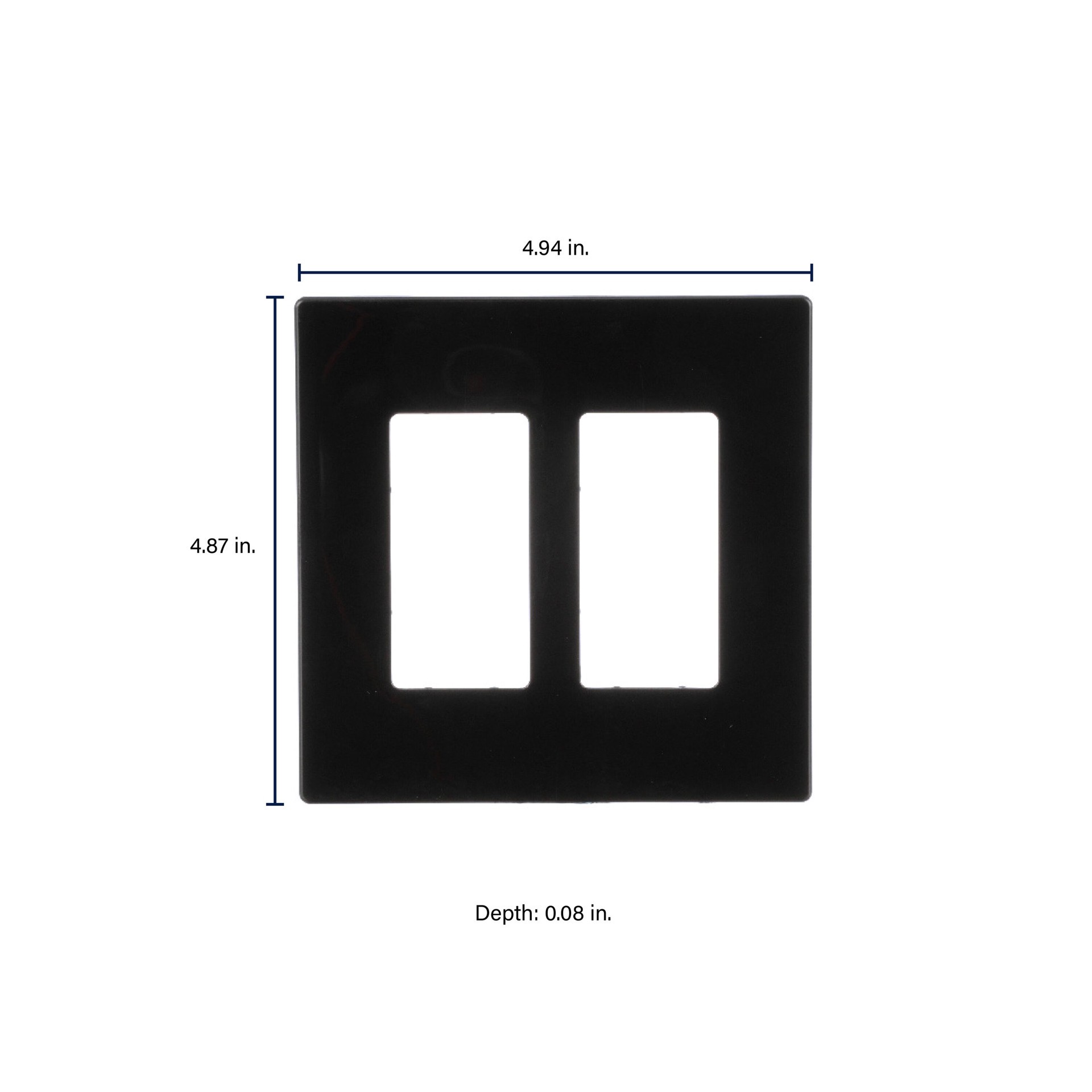 slide 2 of 6, Eaton 2 -Gang Midsize Size Black Polycarbonate Indoor Screwless Decorator Wall Plate, 1 ct
