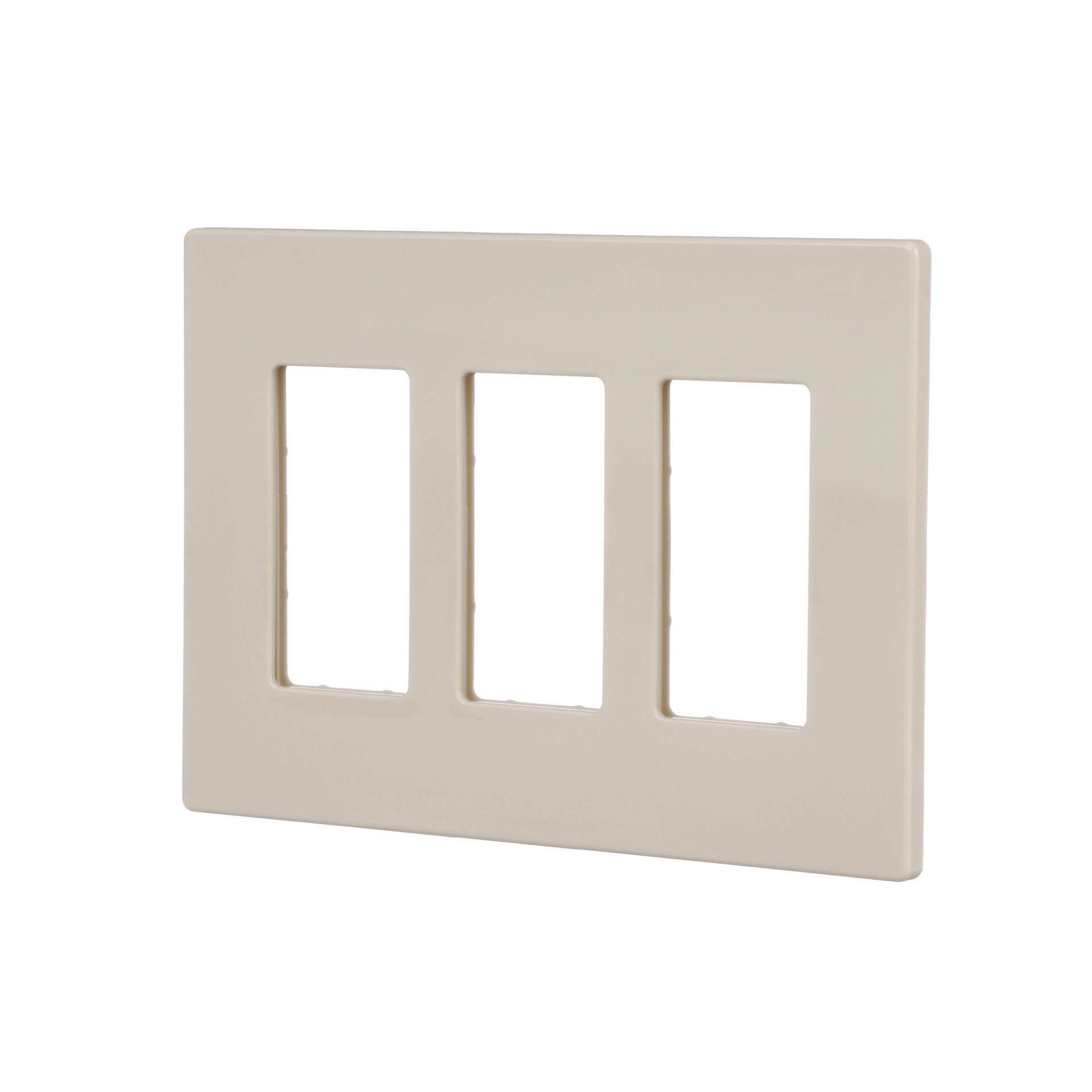 slide 2 of 6, Eaton 3 -Gang Midsize Size Light almond Polycarbonate Indoor Screwless Decorator Wall Plate, 1 ct