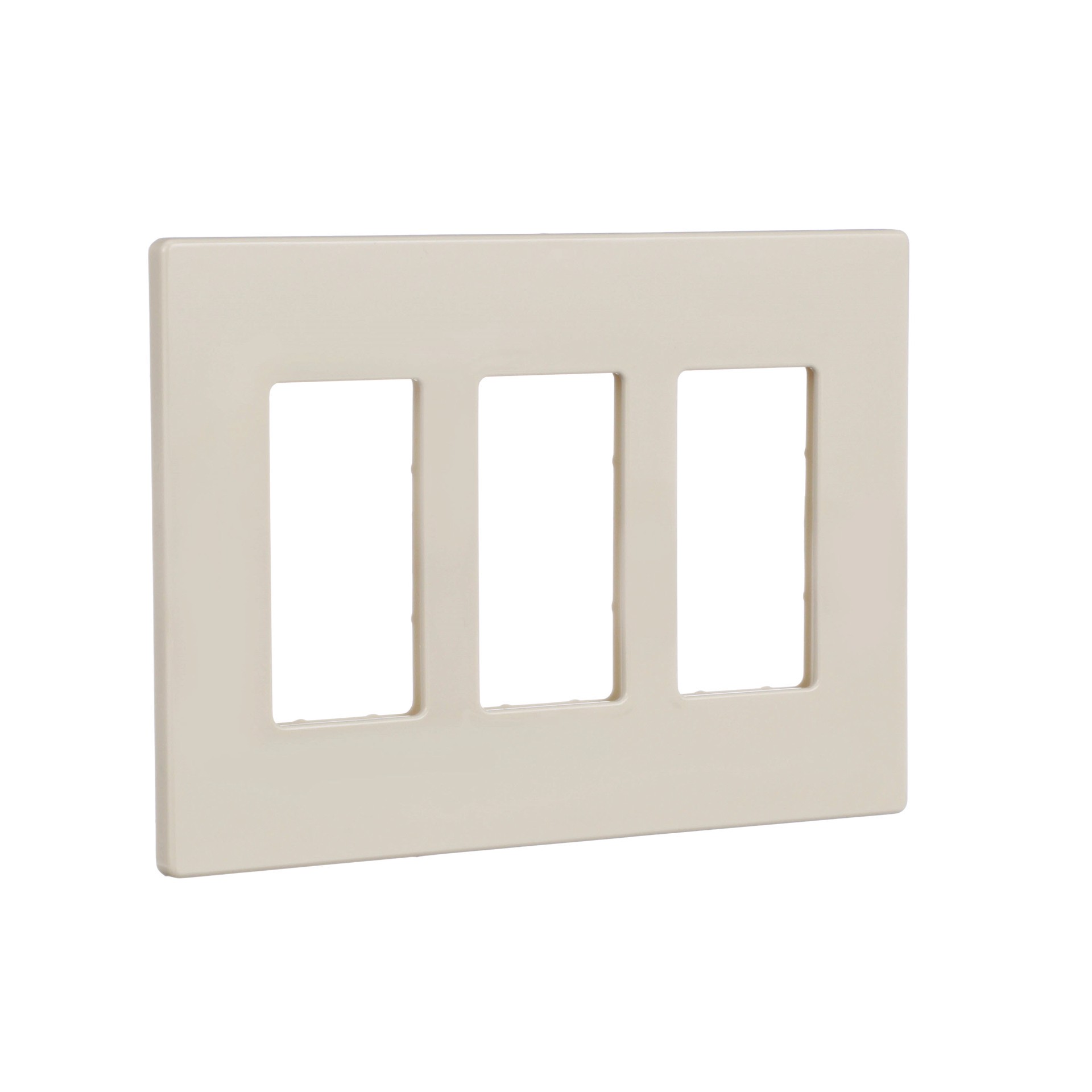 slide 6 of 6, Eaton 3 -Gang Midsize Size Light almond Polycarbonate Indoor Screwless Decorator Wall Plate, 1 ct