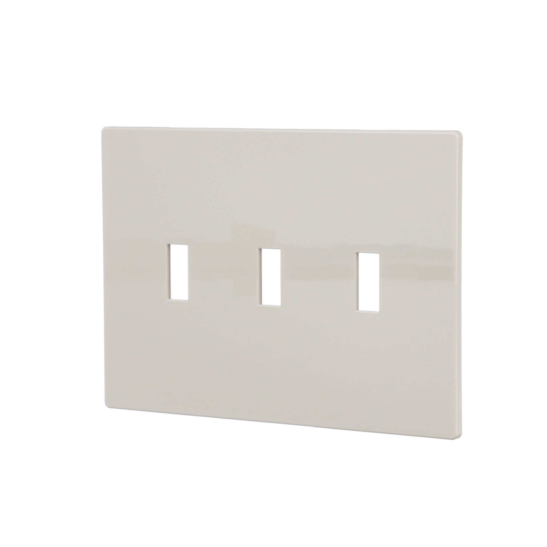slide 2 of 6, Eaton 3 -Gang Midsize Size Light almond Polycarbonate Indoor Screwless Toggle Wall Plate, 1 ct