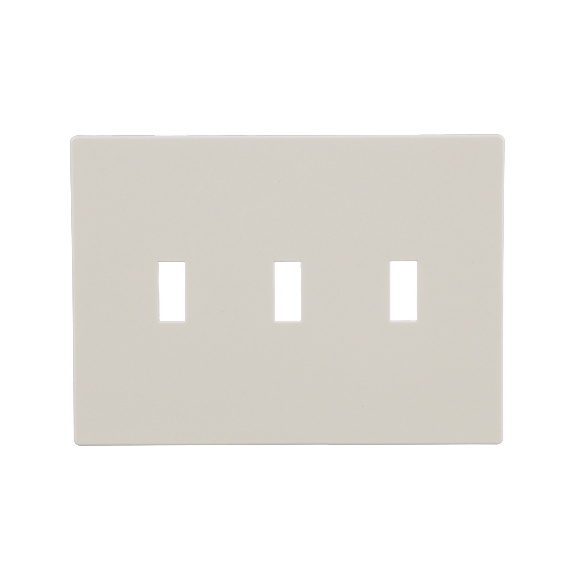 slide 1 of 6, Eaton 3 -Gang Midsize Size Light almond Polycarbonate Indoor Screwless Toggle Wall Plate, 1 ct