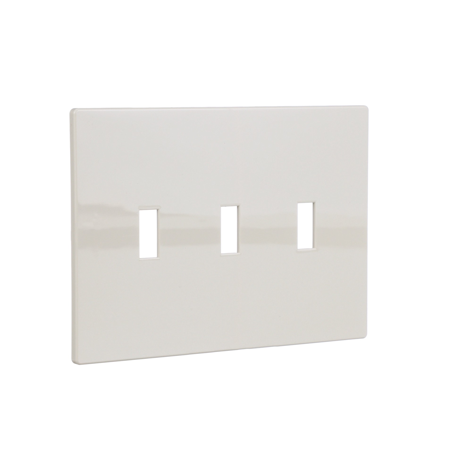 slide 6 of 6, Eaton 3 -Gang Midsize Size Light almond Polycarbonate Indoor Screwless Toggle Wall Plate, 1 ct