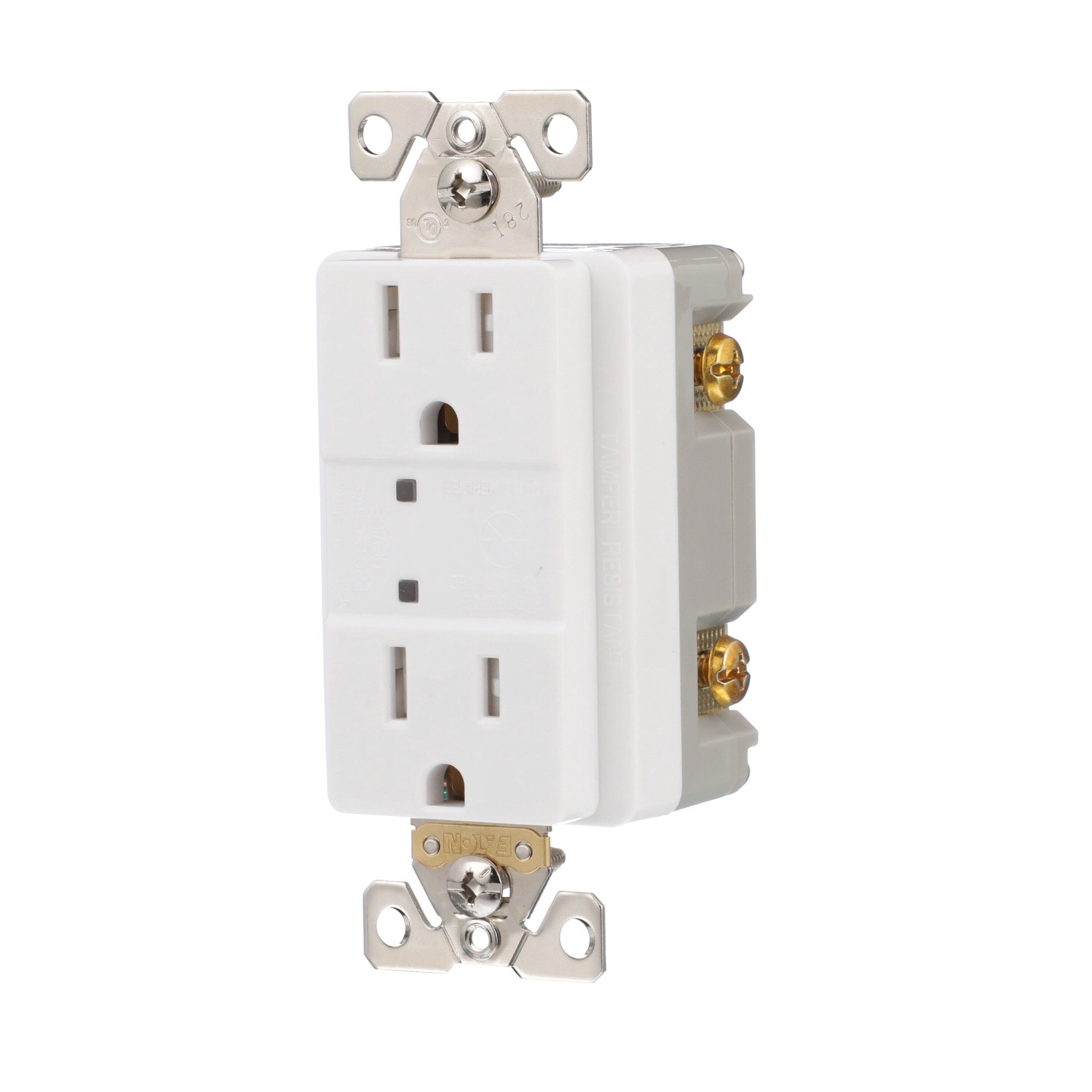 slide 2 of 6, Eaton 15 -Amp 125-volt Tamper Resistant Residential/Commercial Duplex Surge Outlet , White, 1 ct