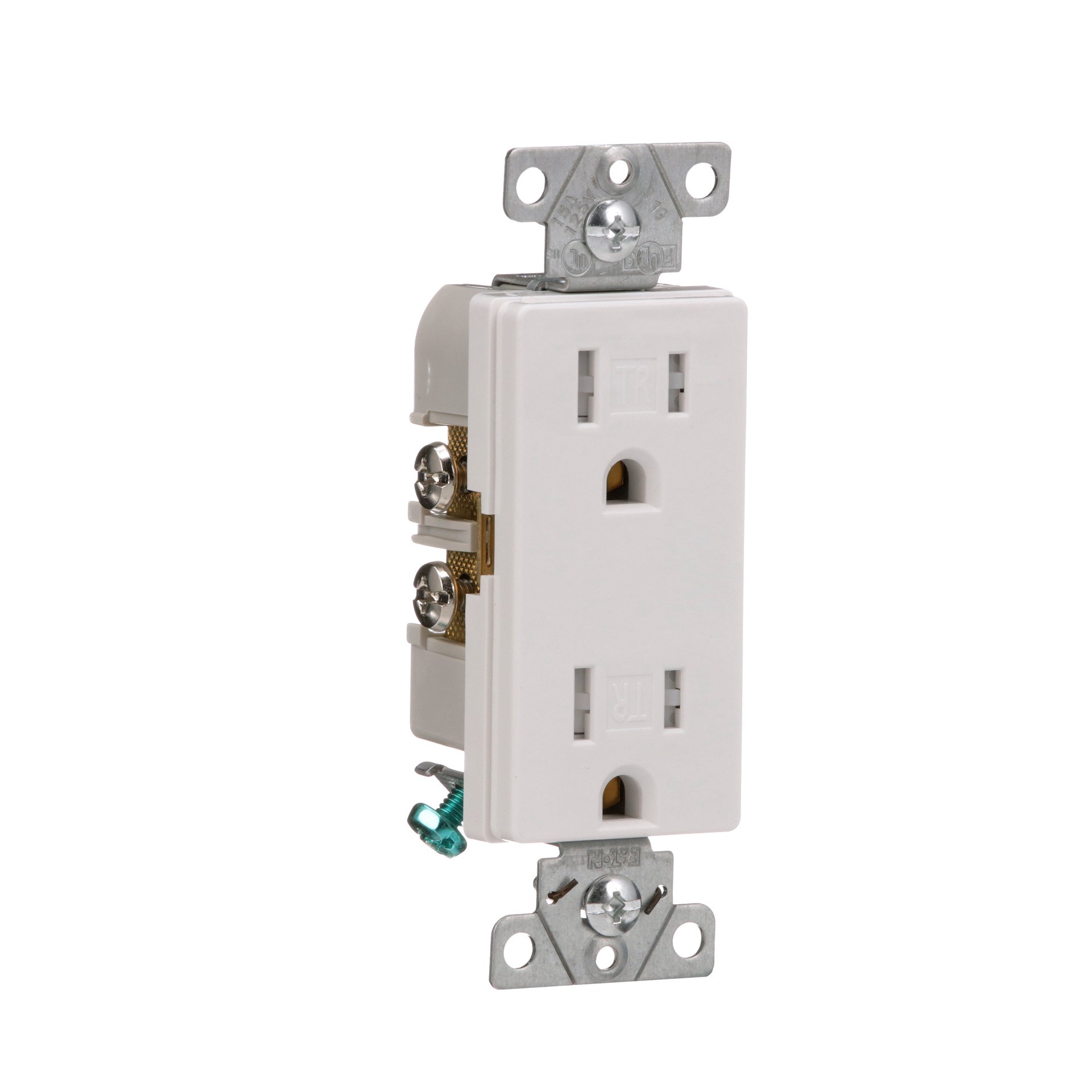 slide 6 of 6, Eaton Arrow Hart 15 -Amp 125-volt Tamper Resistant Residential/Commercial Decorator Outlet , White, 1 ct