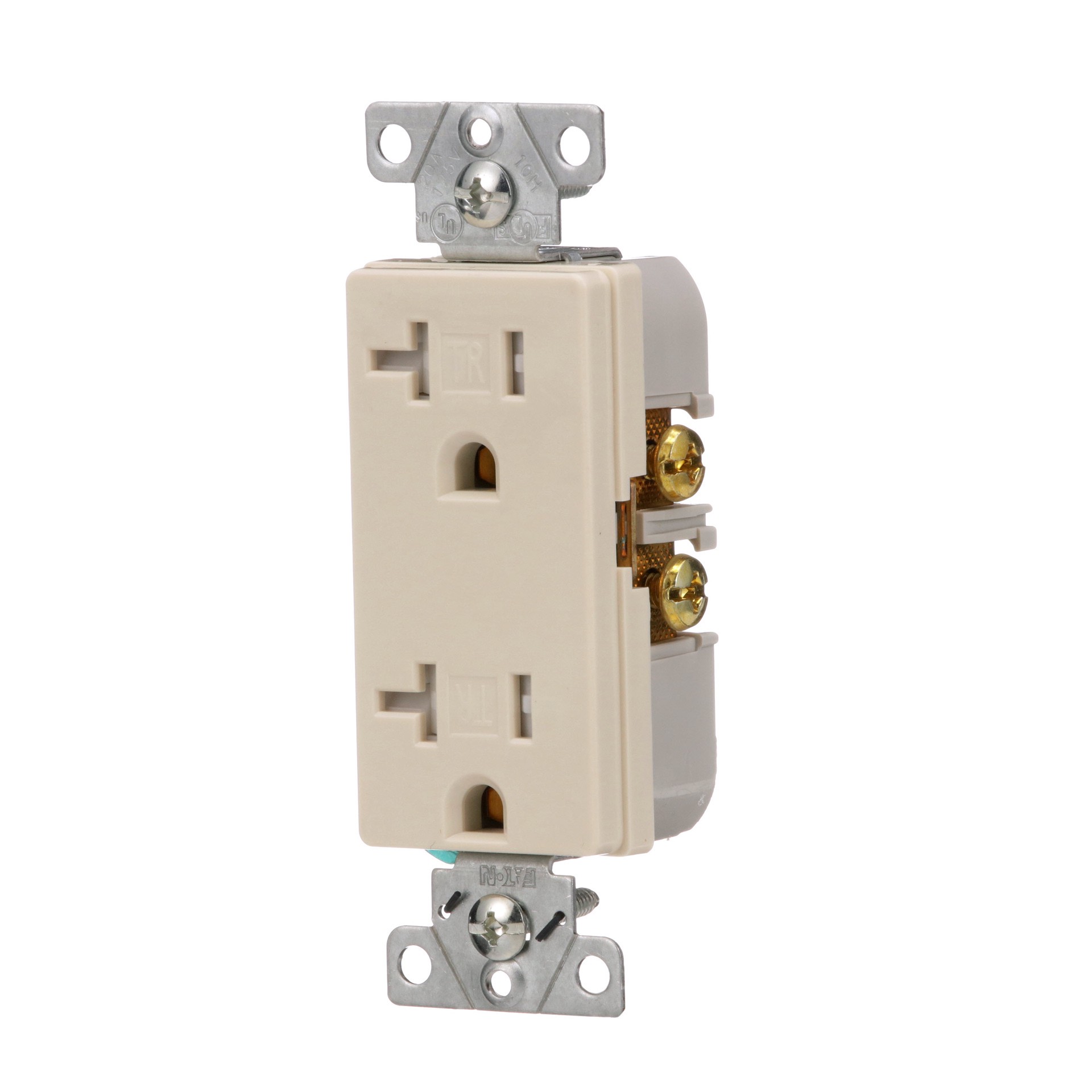 slide 2 of 6, Eaton Arrow Hart 20 -Amp 125-volt Tamper Resistant Residential/Commercial Decorator Outlet , Light almond, 1 ct