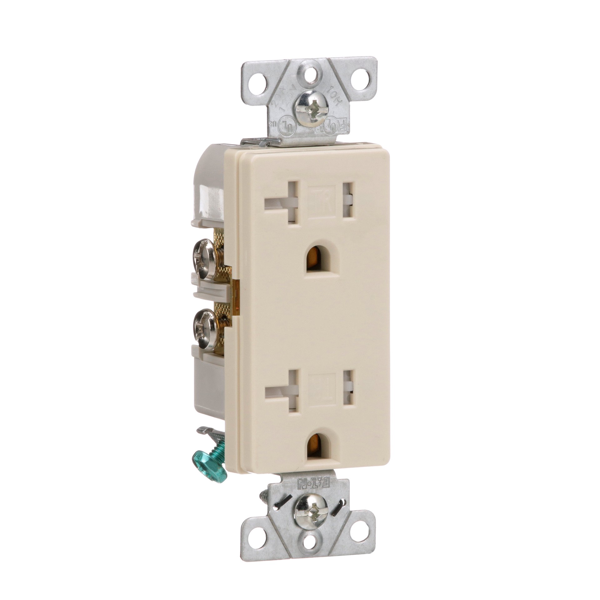 slide 6 of 6, Eaton Arrow Hart 20 -Amp 125-volt Tamper Resistant Residential/Commercial Decorator Outlet , Light almond, 1 ct