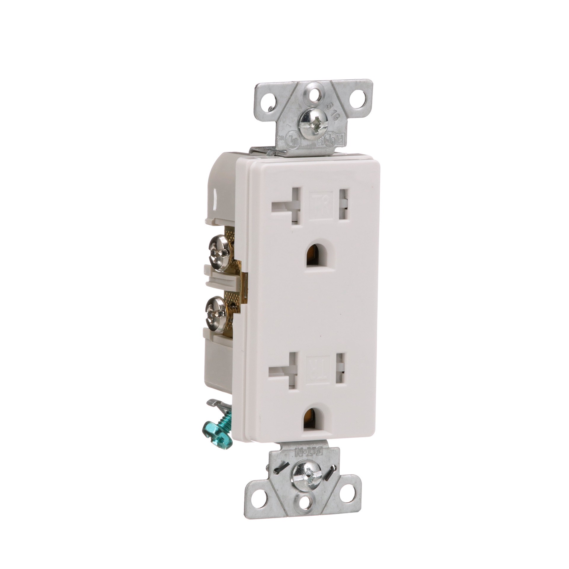 slide 6 of 6, Eaton Arrow Hart 20 -Amp 125-volt Tamper Resistant Residential/Commercial Decorator Outlet , White, 1 ct