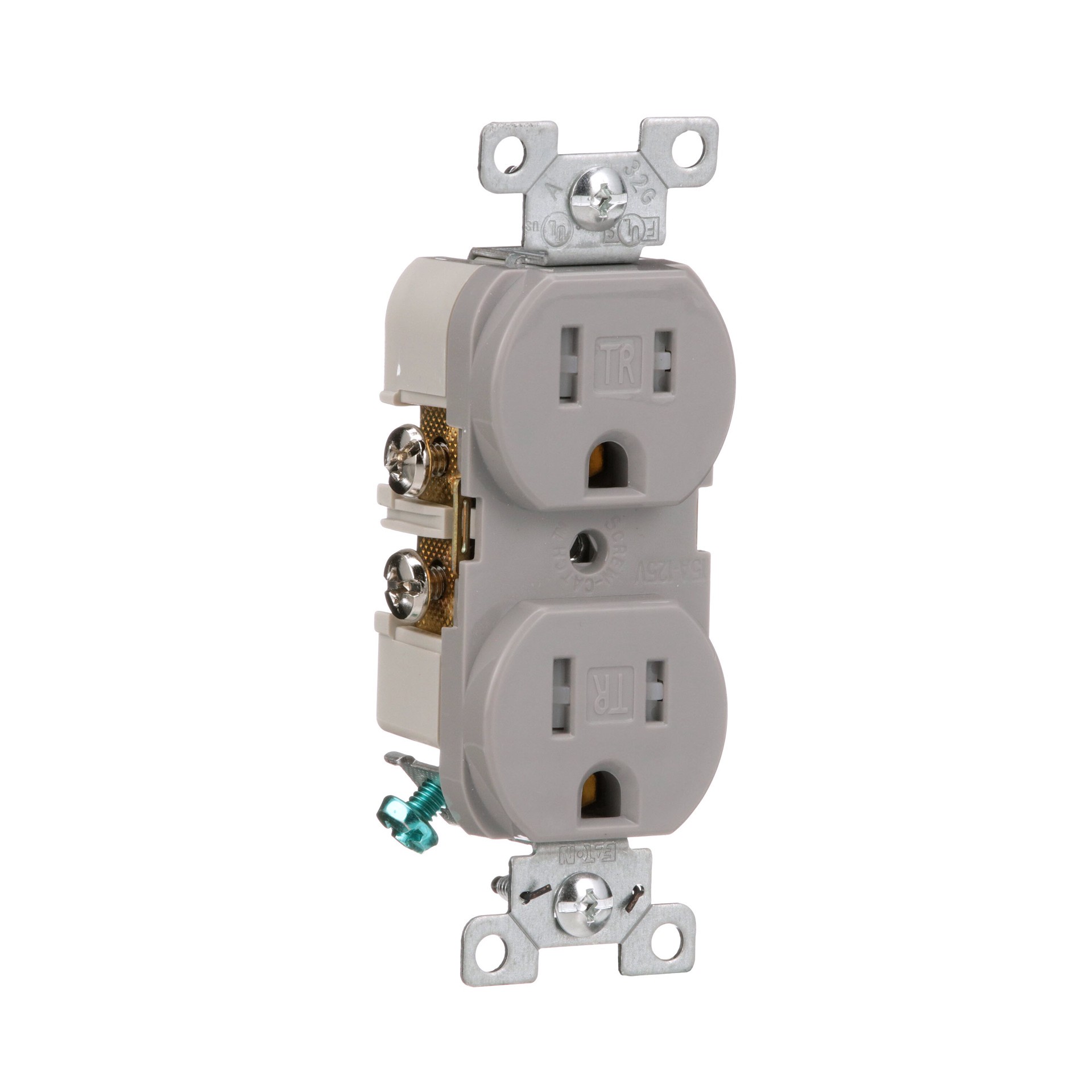 slide 6 of 6, Eaton Arrow Hart 15 -Amp 125-volt Tamper Resistant Residential/Commercial Duplex Outlet , Gray, 1 ct