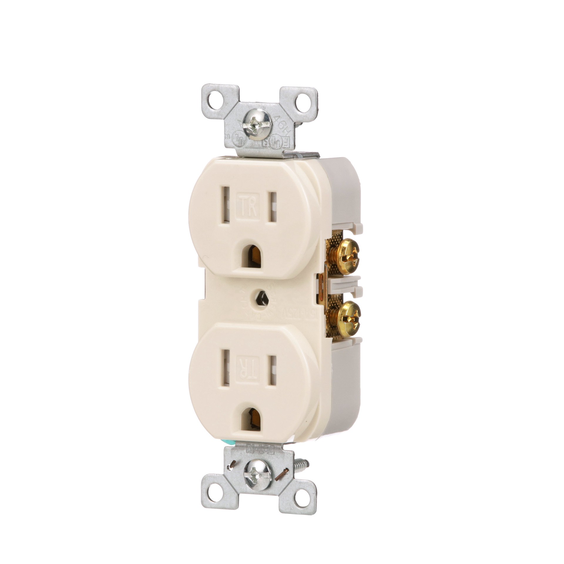slide 2 of 6, Eaton Arrow Hart 15 -Amp 125-volt Tamper Resistant Residential/Commercial Duplex Outlet , Light almond, 1 ct