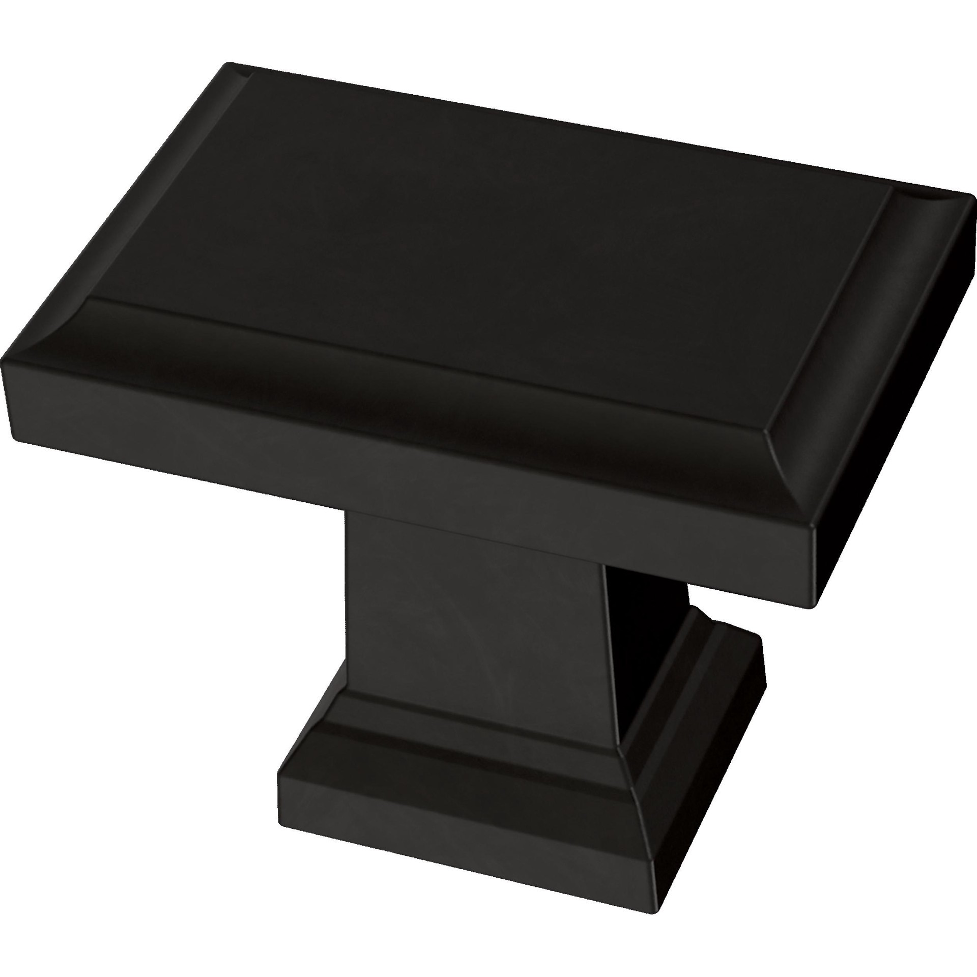 slide 1 of 6, allen + roth Beaumont 1-1/2-in Matte Black Rectangular Cabinet Knob, 1 ct