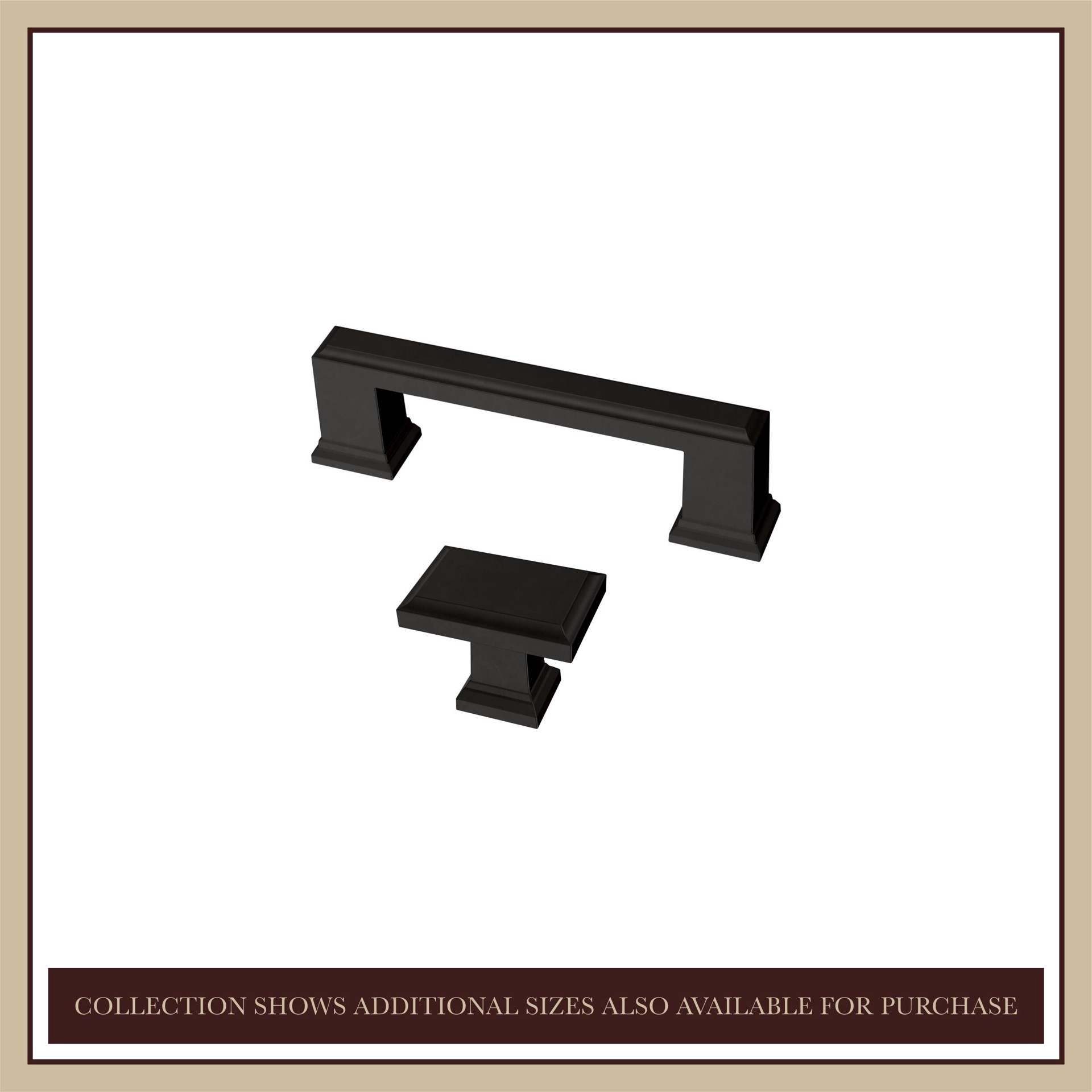 slide 3 of 6, allen + roth Beaumont 1-1/2-in Matte Black Rectangular Cabinet Knob, 1 ct