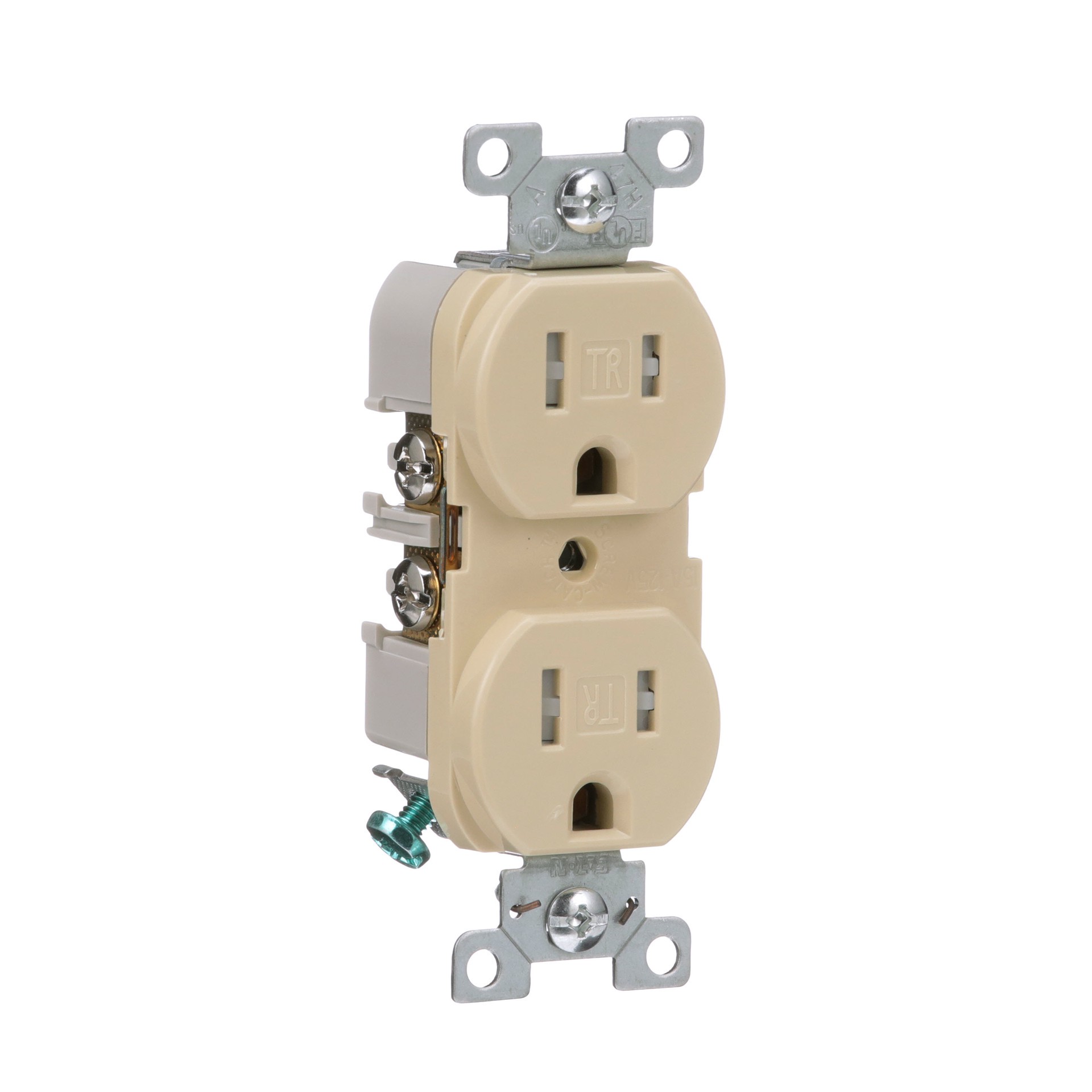 slide 6 of 6, Eaton Arrow Hart 15 -Amp 125-volt Tamper Resistant Residential/Commercial Duplex Outlet , Ivory, 1 ct