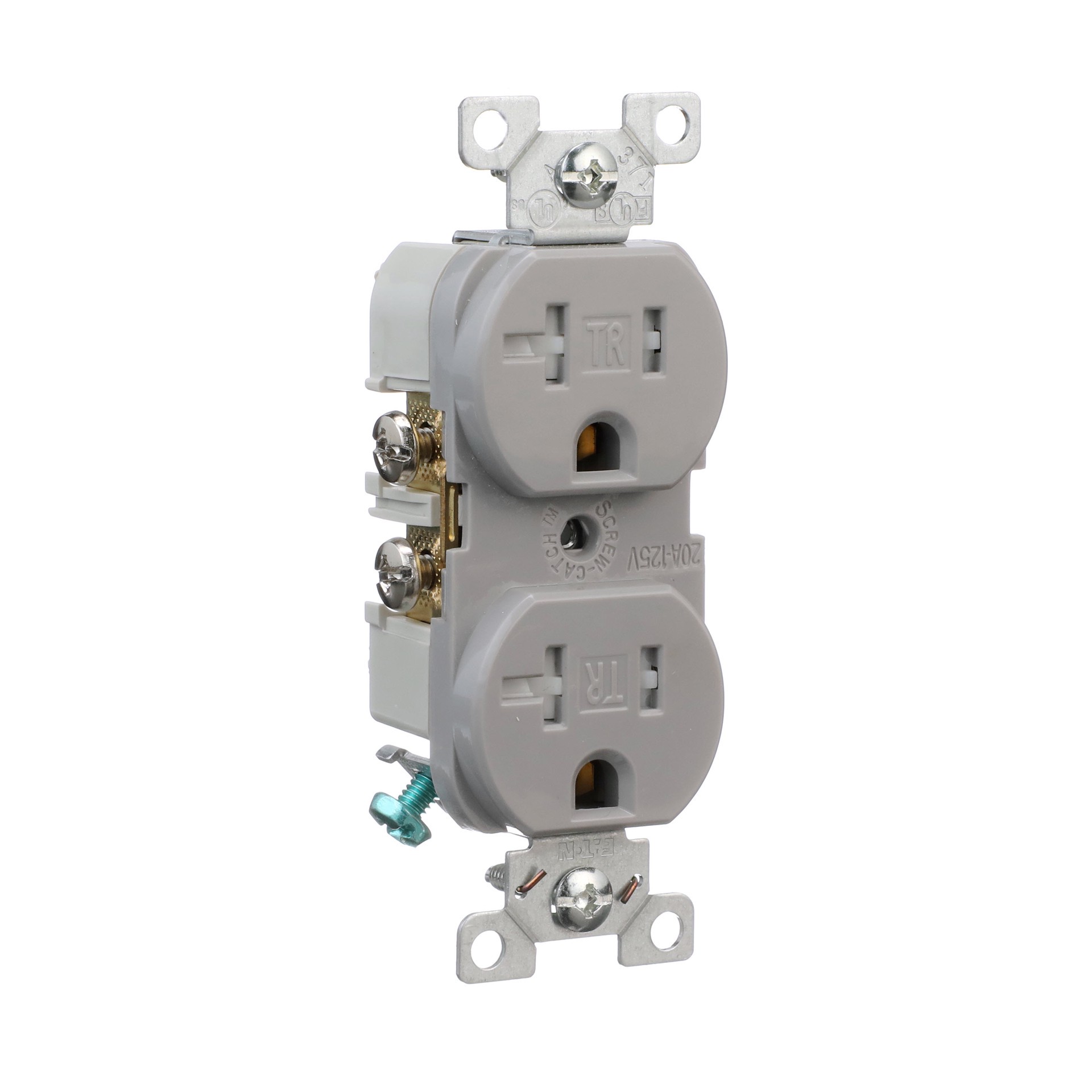 slide 5 of 6, Eaton Arrow Hart 20 -Amp 125-volt Tamper Resistant Residential/Commercial Duplex Outlet , Gray, 1 ct