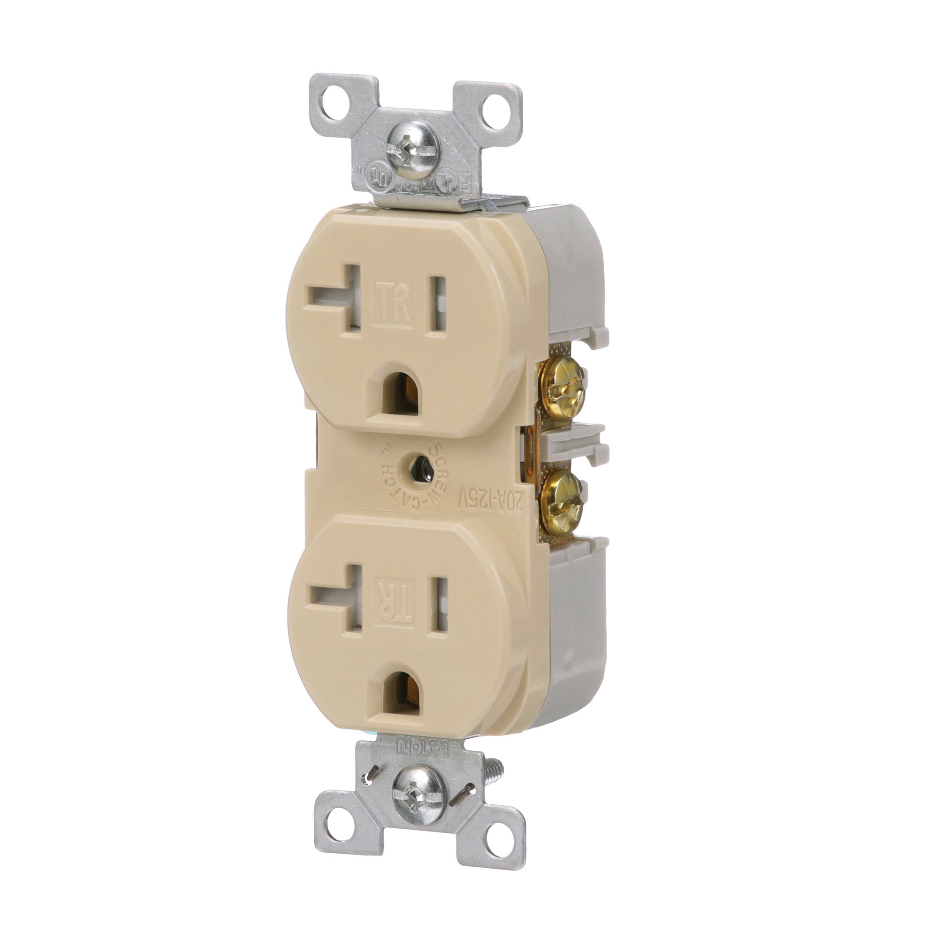 slide 2 of 6, Eaton Arrow Hart 20 -Amp 125-volt Tamper Resistant Residential/Commercial Duplex Outlet , Ivory, 1 ct