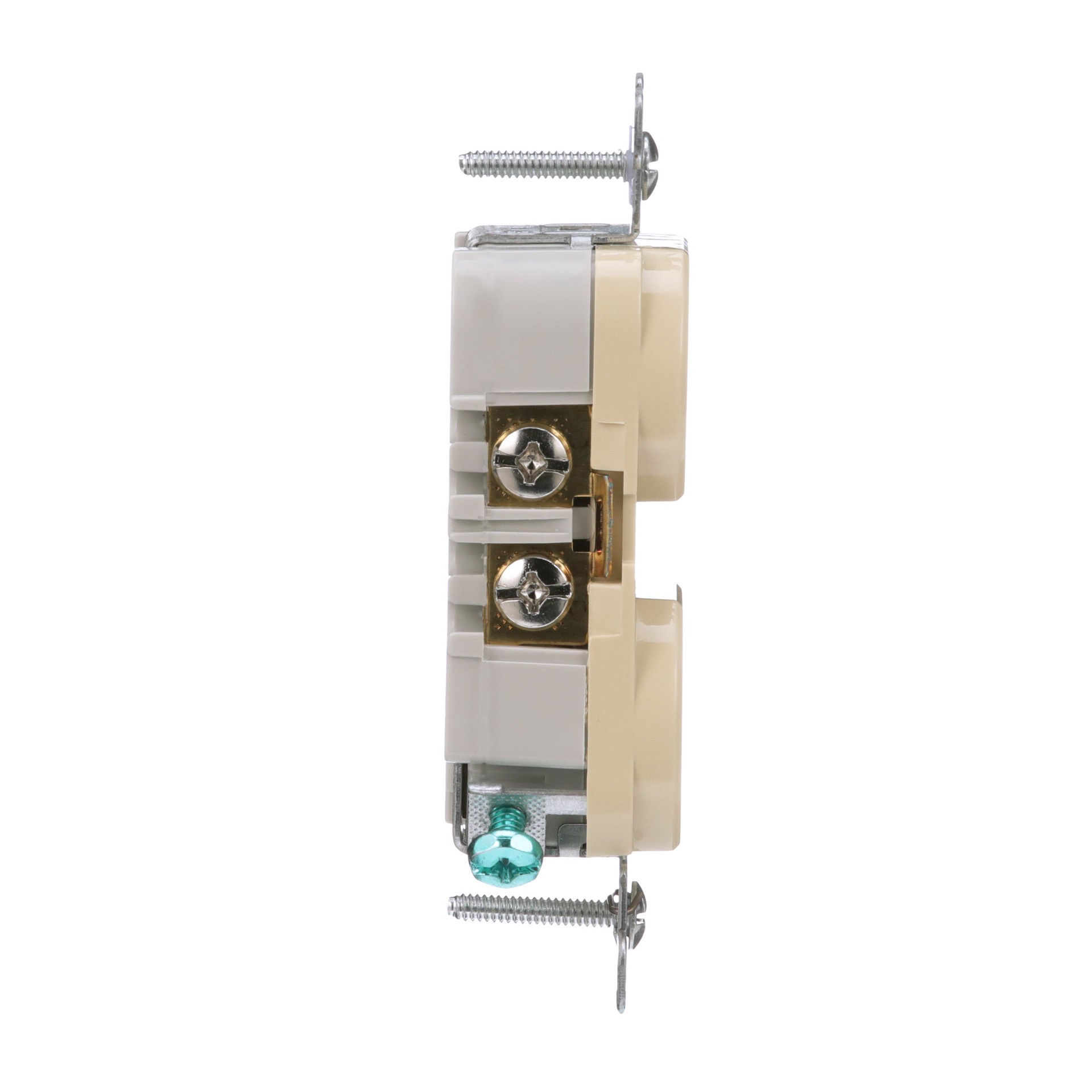 slide 5 of 6, Eaton Arrow Hart 20 -Amp 125-volt Tamper Resistant Residential/Commercial Duplex Outlet , Ivory, 1 ct