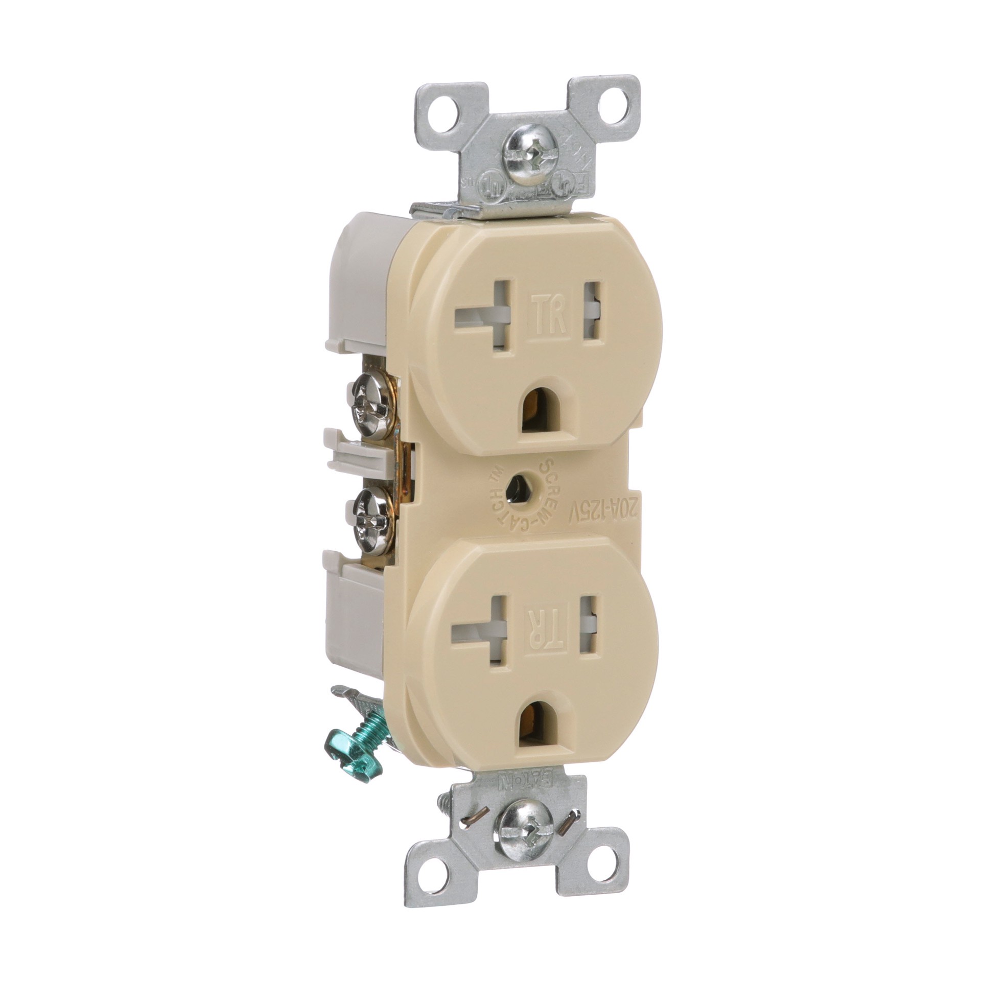 slide 6 of 6, Eaton Arrow Hart 20 -Amp 125-volt Tamper Resistant Residential/Commercial Duplex Outlet , Ivory, 1 ct