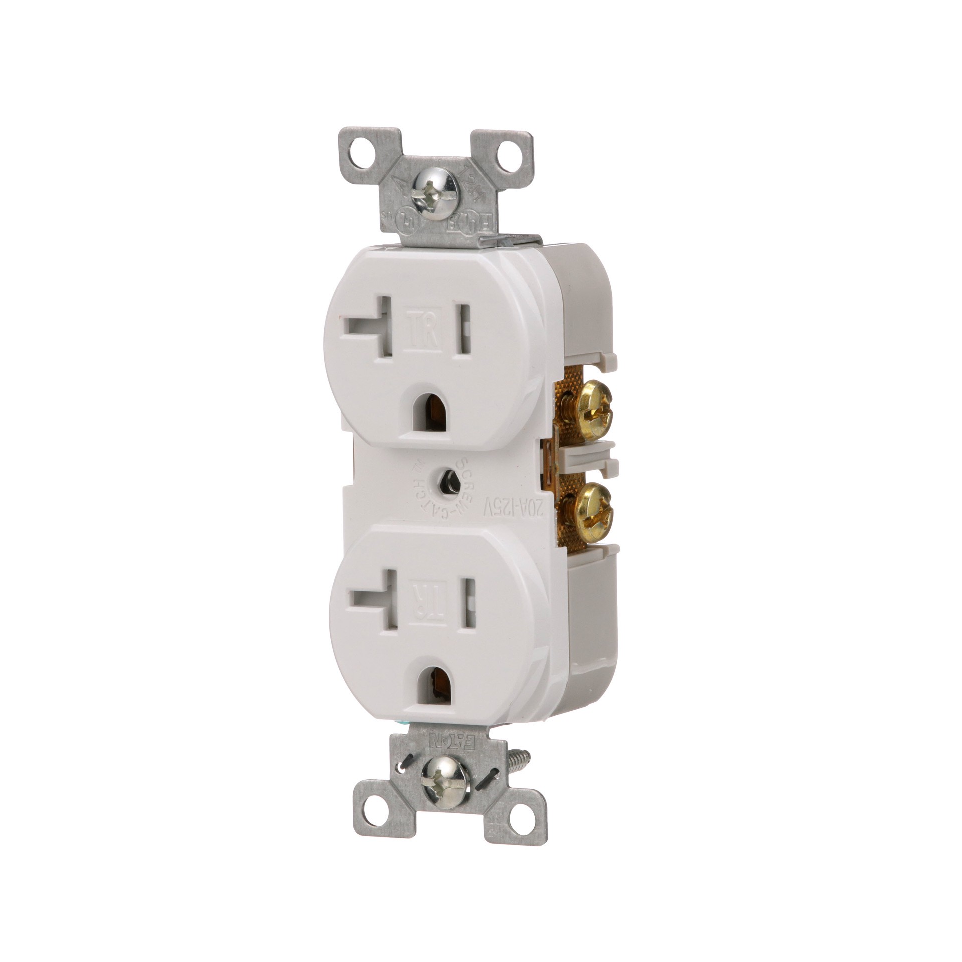 slide 2 of 6, Eaton 20 -Amp 125-volt Tamper Resistant Commercial Duplex Outlet , White, 1 ct